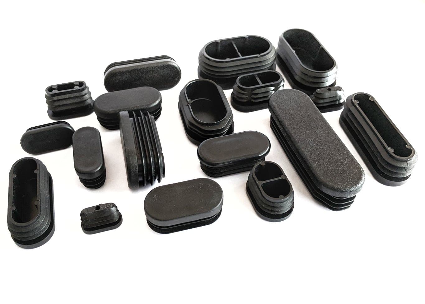 Oval Oblong Tube Insert Plugs Push Fit Pipe Blanking End Caps Made in Germany, Size 60x30mm - Pack of 8 (Before Purchasing This Size, Please See 2nd Image for Dimensions)