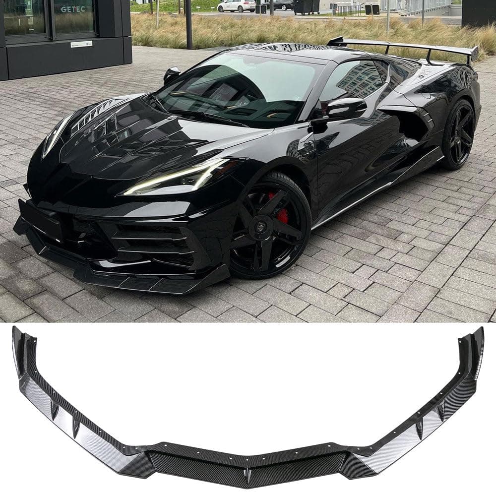 Corvette C8 2020-2024 Front Bumper Lip Splitter (Carbon Fiber Look)