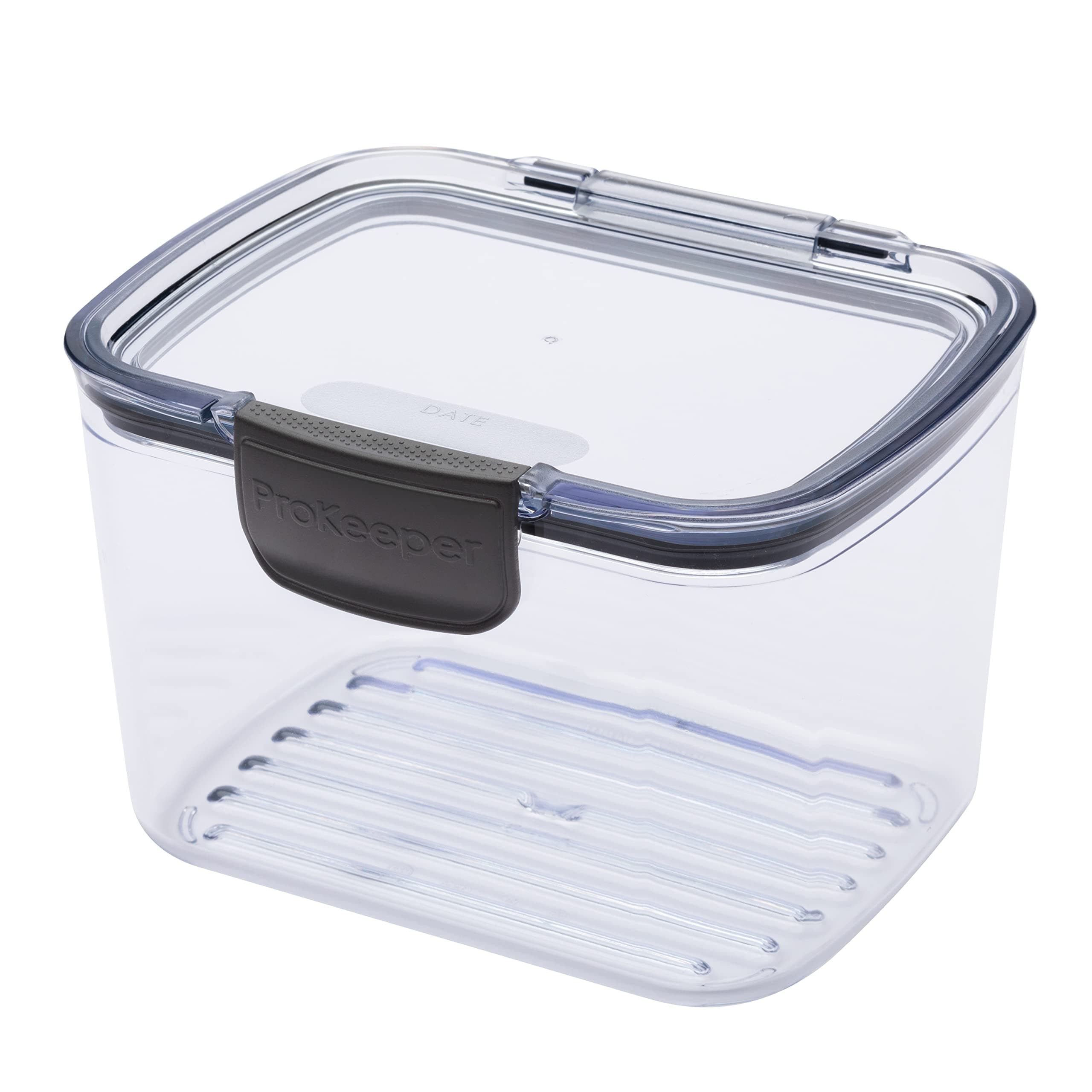 Progressive Prokeeper + Deli Storage Set: Air-Tight Silicone Sealed Containers w Grooved Bottom, Dry Erase Lid, BPA-Free, Stackable, Keeps Meats & Cheeses Fresh Longer, PKS-706C Tall Deli 1.65L