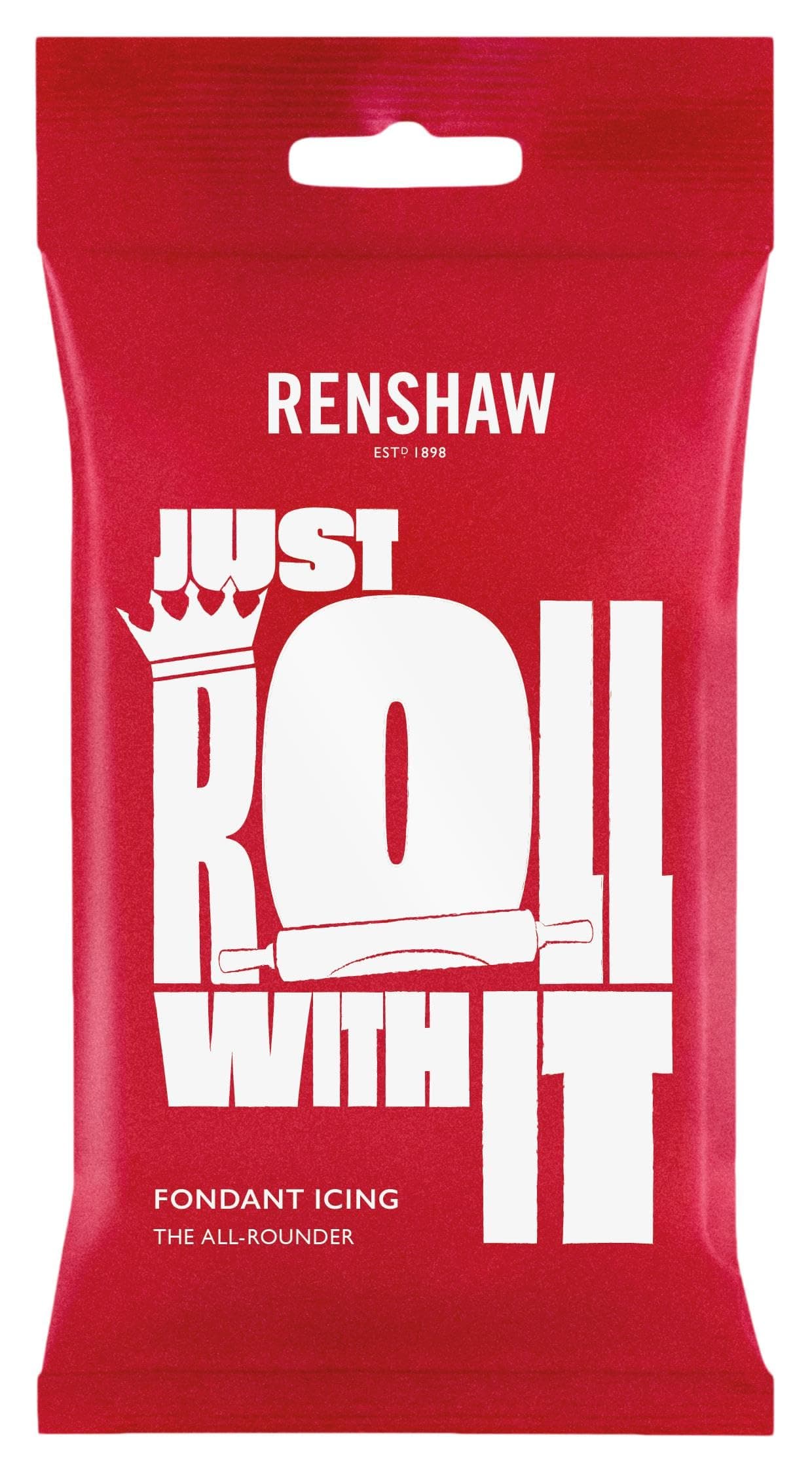 Renshaw White Just Roll With It Fondant Icing, 1 kg (Pack of 1) - Ready to Roll Icing for Cakes