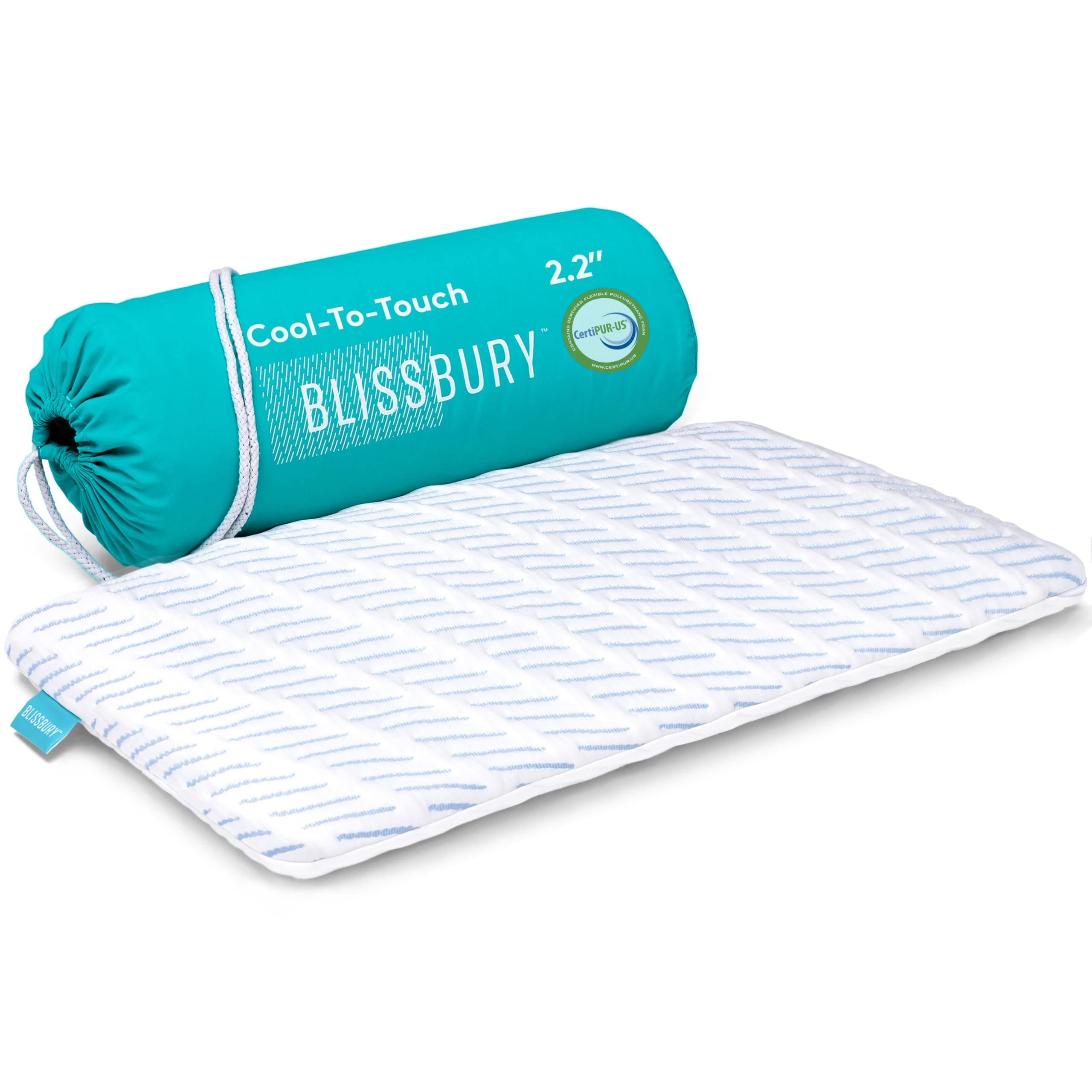 BLISSBURY 2.2 Inch Super Thin Pillow for Sleeping | Cool-to-Touch Premium Memory Foam Flat Pillow for Stomach Sleeper | for Back & Stomach Sleeper | Certified Foam for Neck and Back Support |