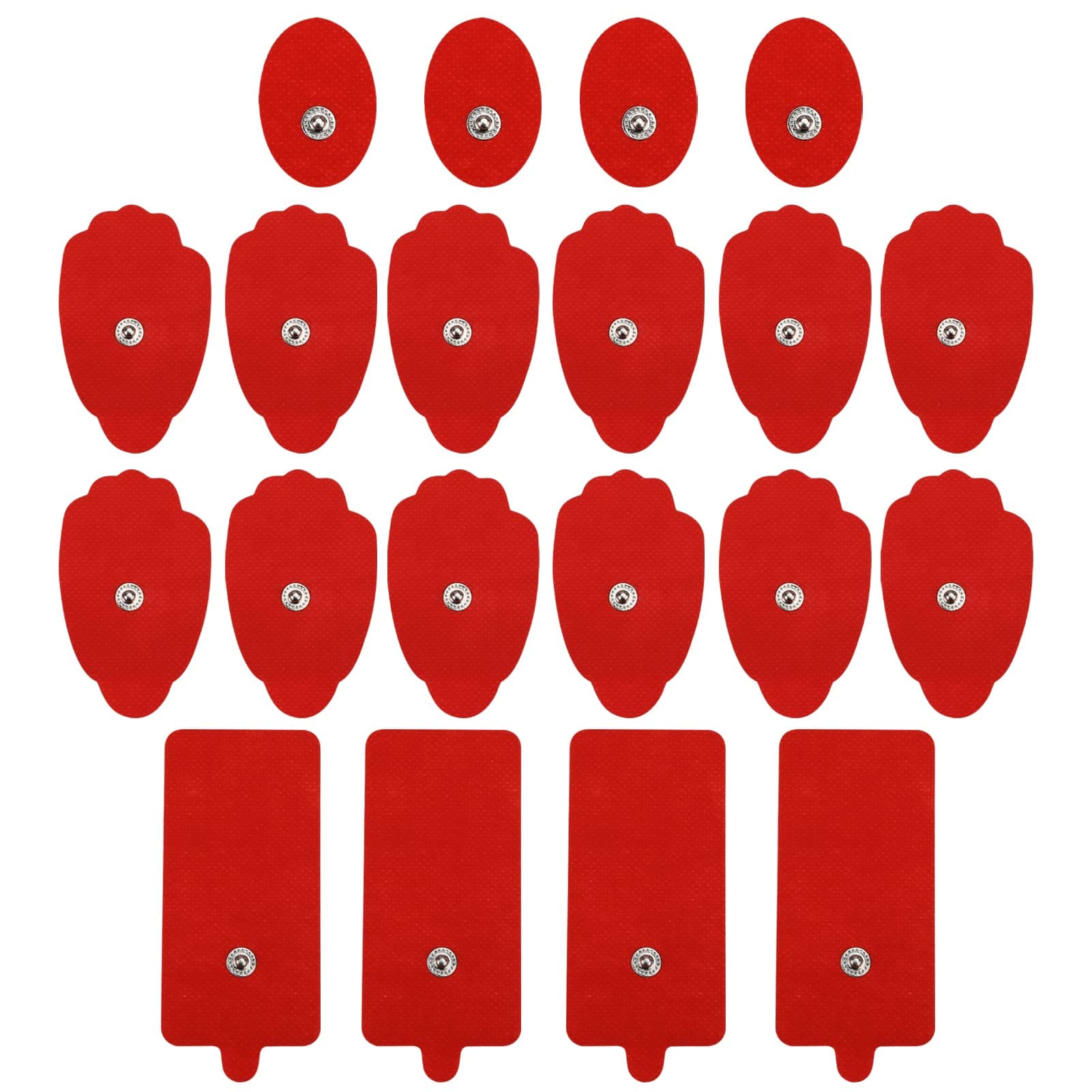 TENS Unit Electrode Pads Reusable Self-Adhesive Replacement Massage Pads Latex Free, Standard Connection Snap on 3.5mm Cable for Tens EMS Massager