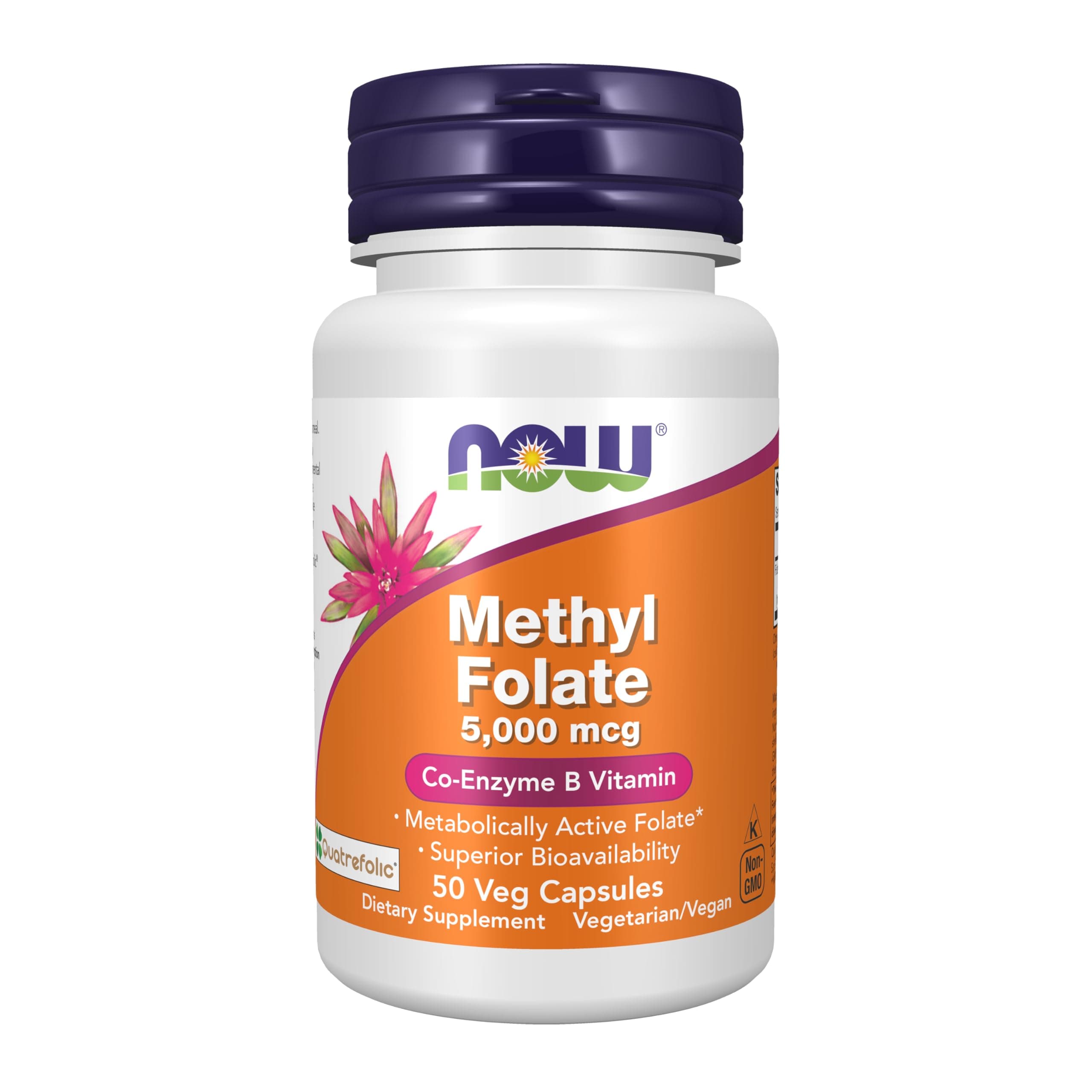 Supplements, Methyl Folate 5000 mcg, Superior Bioavailability, 50 Veg Capsules