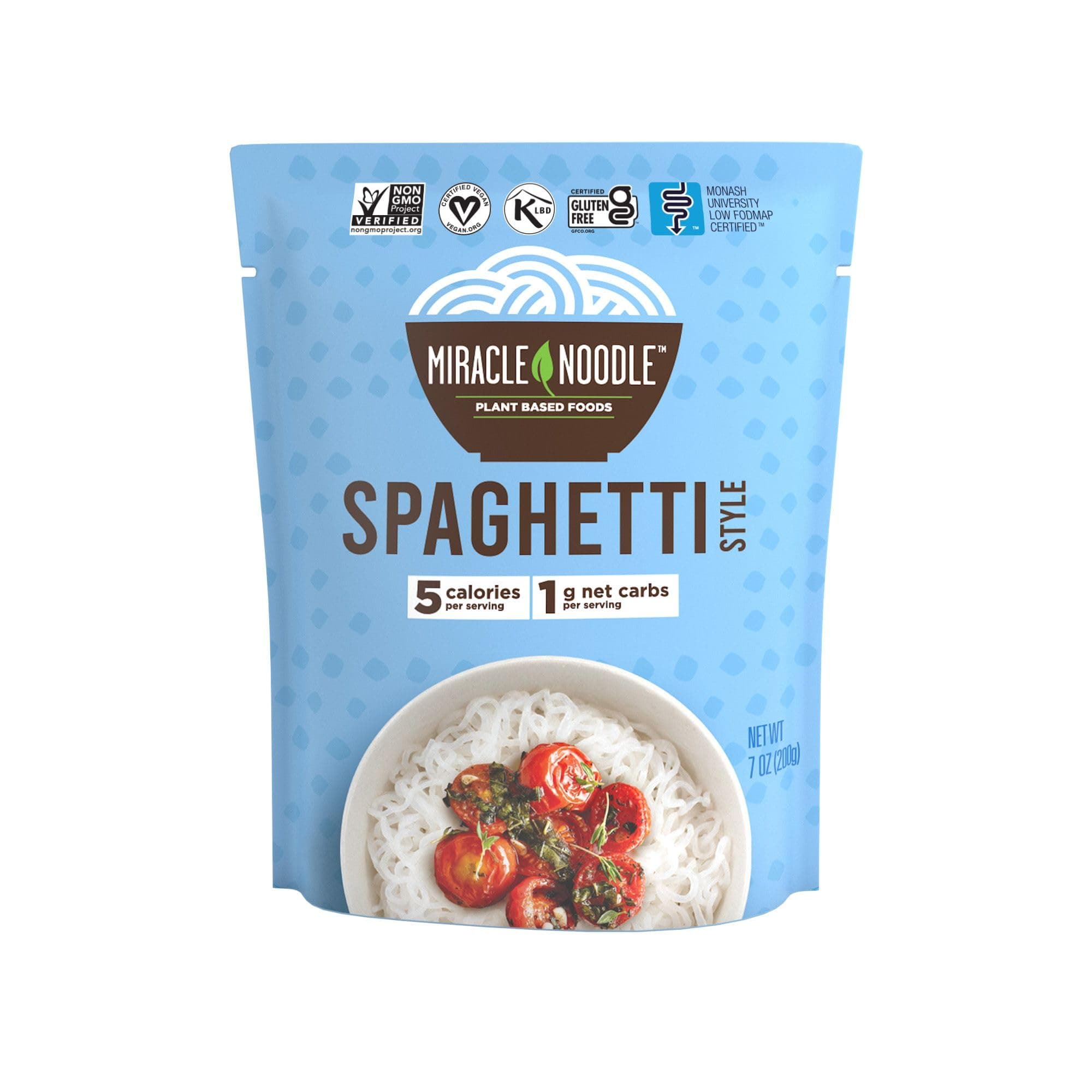 Ready to Eat Spaghetti Pasta, 7 Oz (Pack of 6), Plant Based Shirataki Konjac Noodles, 5 Calories, 1g Net Carbs Per Serving, Keto, Gluten-Free