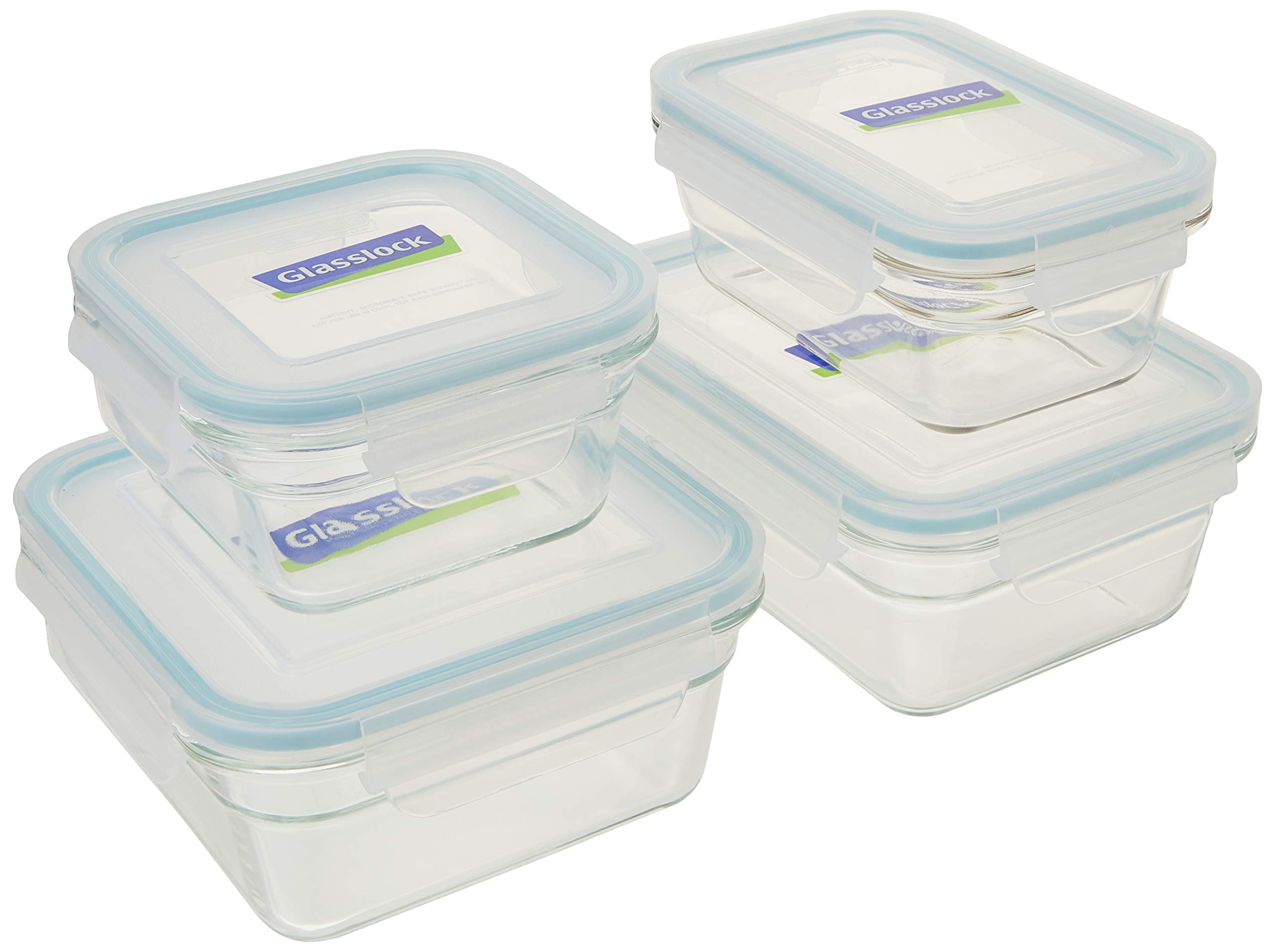 2 Rectangle and 2 Square Assorted Oven Safe Container Set, 4-Piece