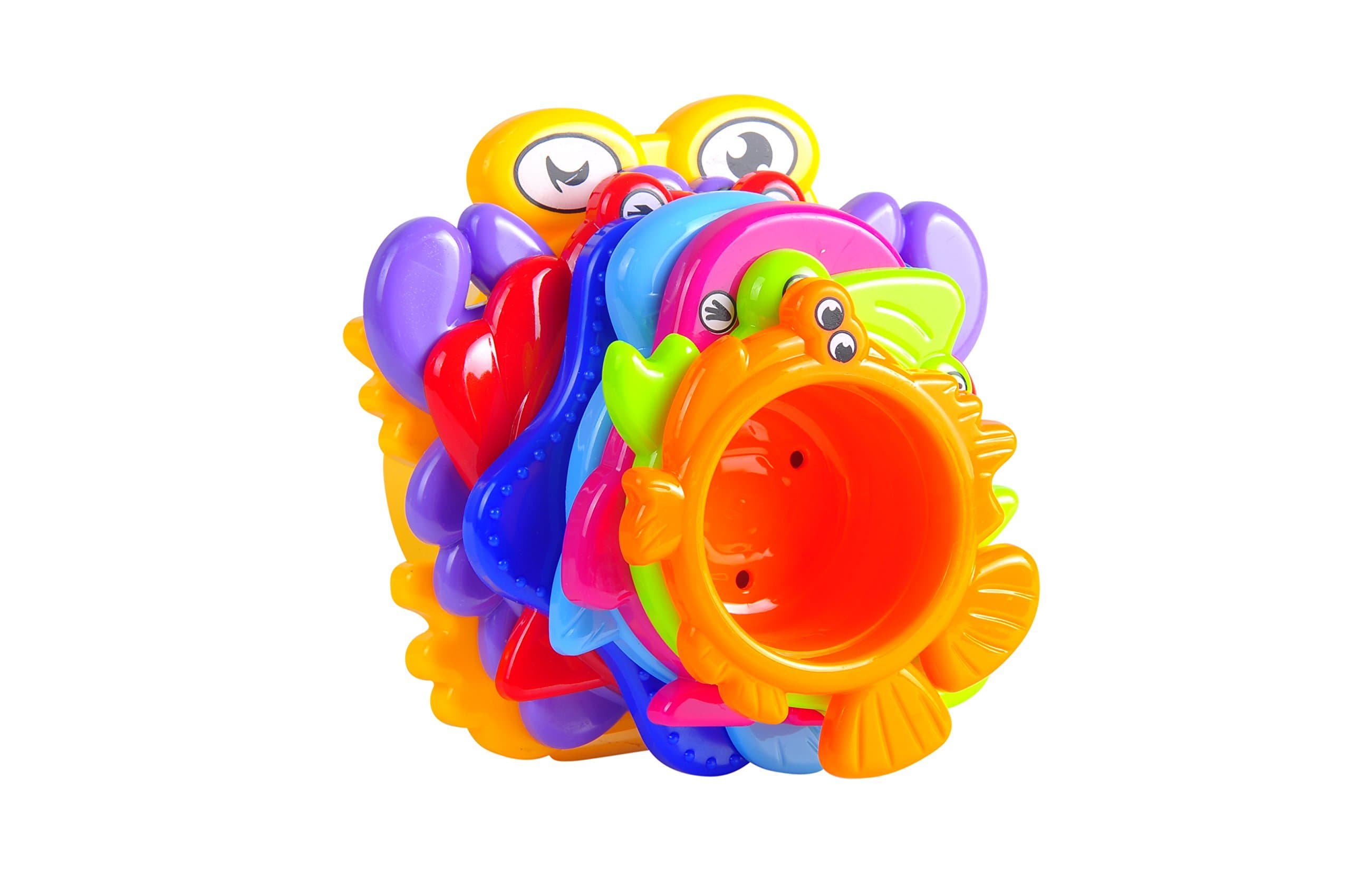 MooToys Under the Sea Animals Bath / Sand Stacking Cups For Boys And Girls. Brightly Colored (MT-109)