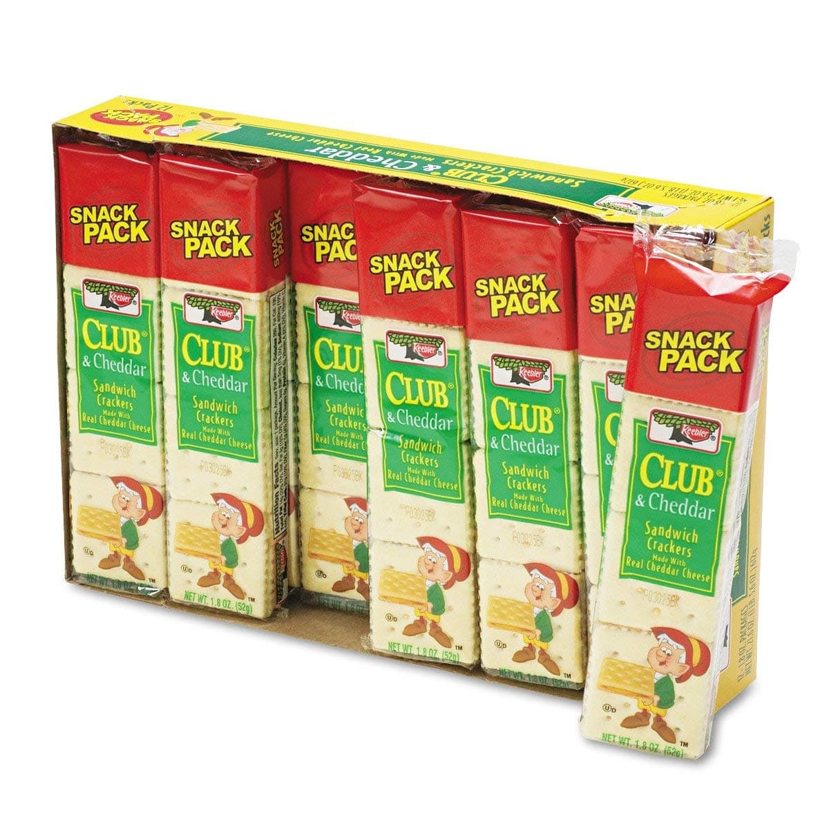 Sandwich Cracker, Club & Cheddar, 8 Cracker Snack Pack, 12/Box