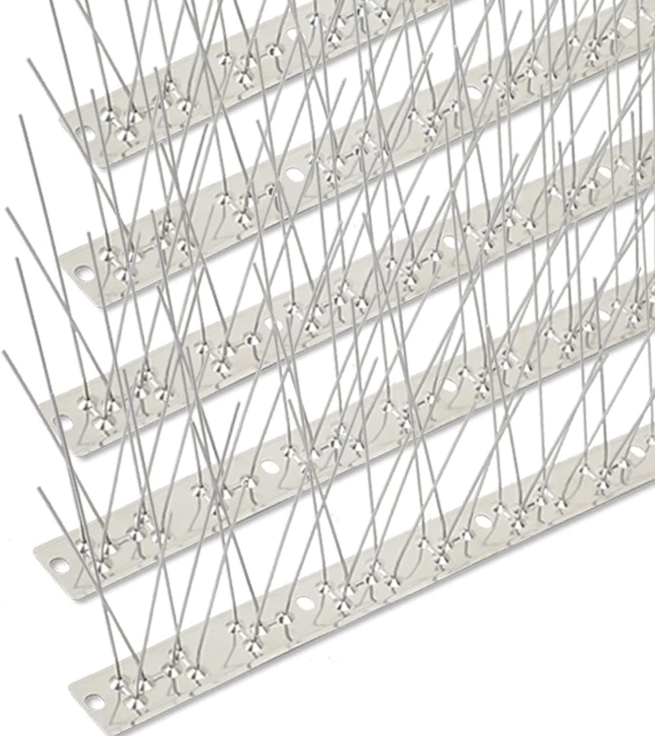 Bird Spikes Stainless Steel 200ft Coverage 185 Pack for Pigeons Small Birds Outdoor Use Bird Prevention Strips for Fence Crows Woodpeckers with 304 Stainless Steel Pins and Base Not Rusty