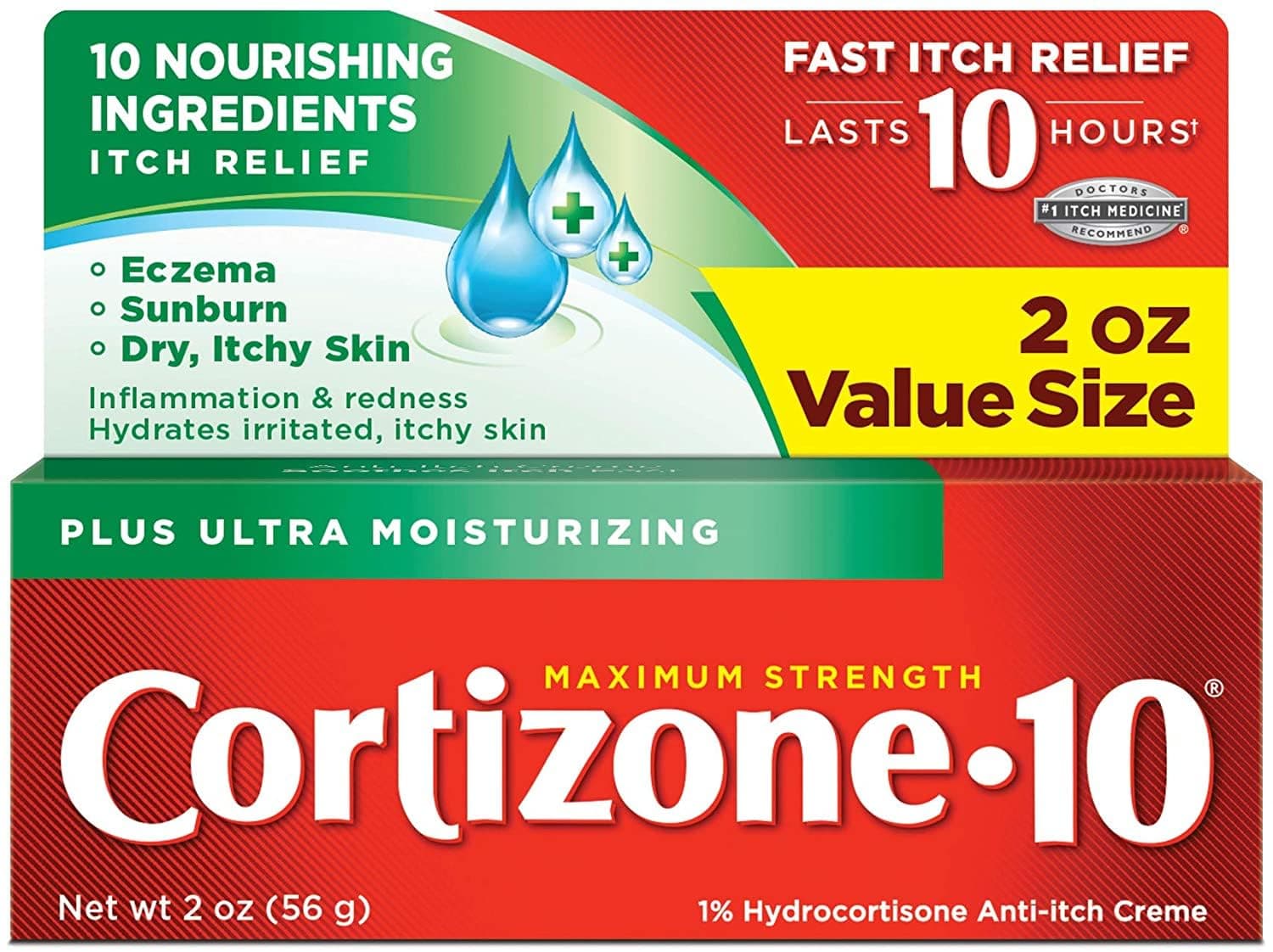 Cortizone-10 Plus Maximum Strength Anti-Itch Creme 2 oz (Pack of 2)