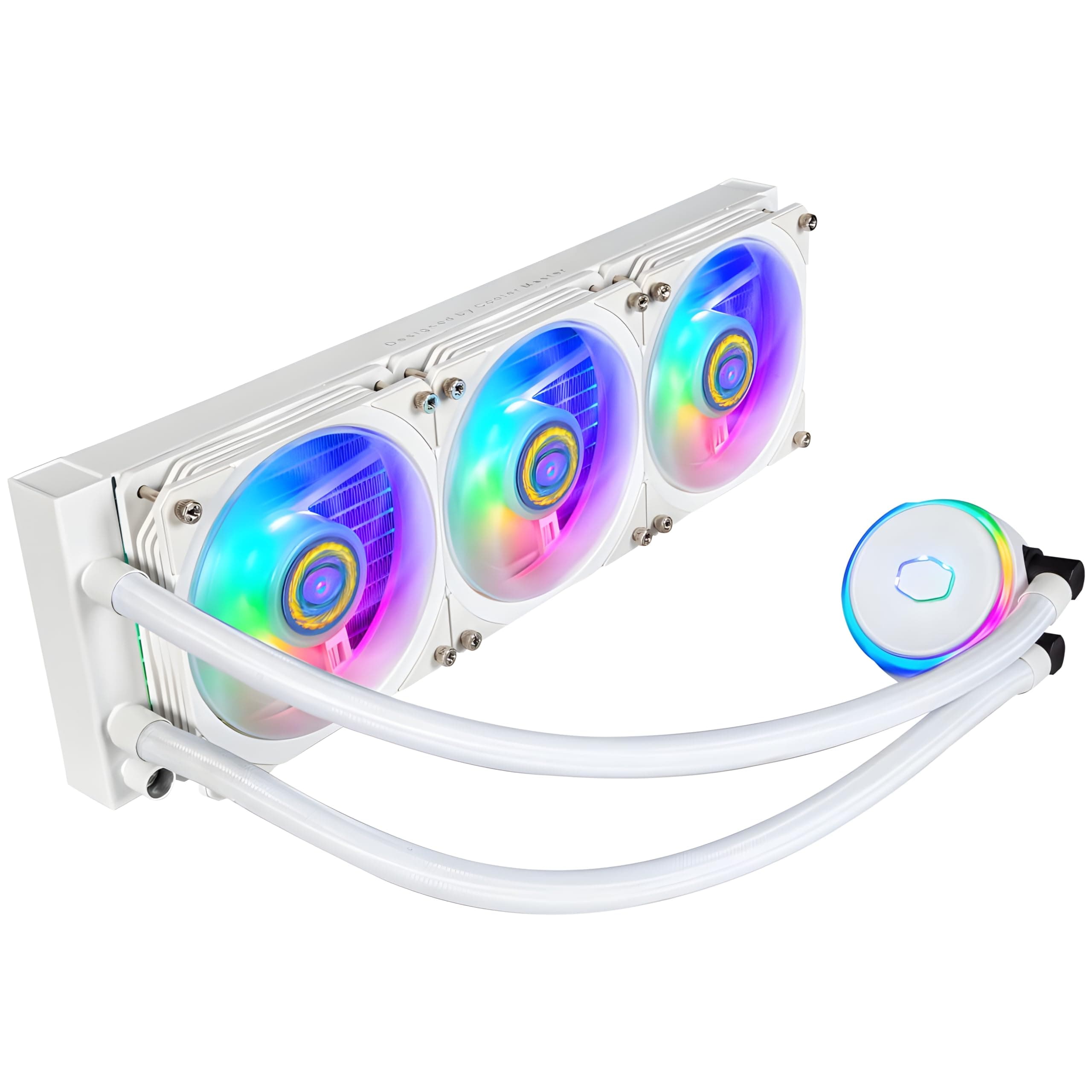 PL360 Flux CPU Liquid Cooler - White | Support Intel & AMD CPU Socket TR4, AM5, AM4, AM3 LGA1700, 1200, 2066, 1151 | Copper Base | Dual Loop Pump | Low Profile 360mm Radiator