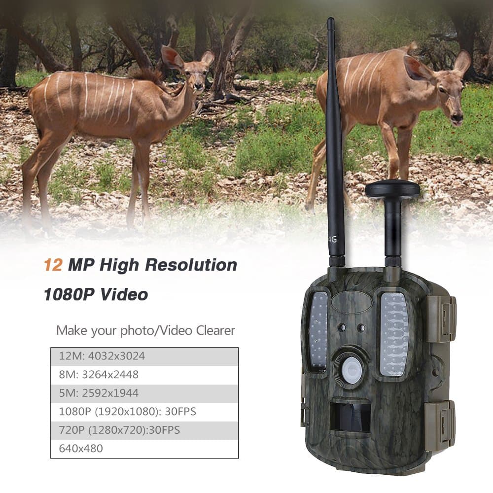 Balever 4G Hunting Camera Support Video Transfer to Email/FTP, Send Photo to MMS SMTP Support AT&T T-Mobile Photo Traps