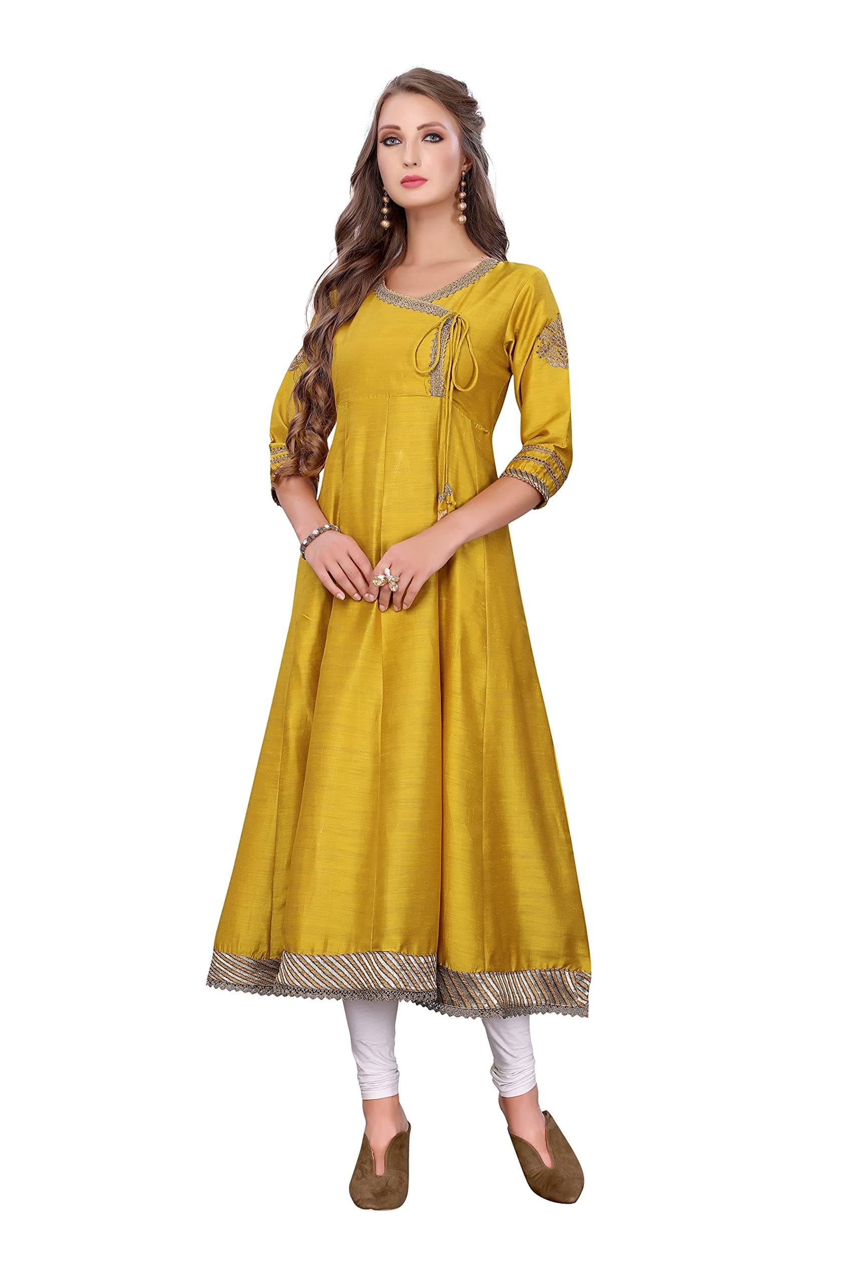 PERFECTBLUE Women's Silk Blend Embroidered Kurti(Sakshi_Variation)