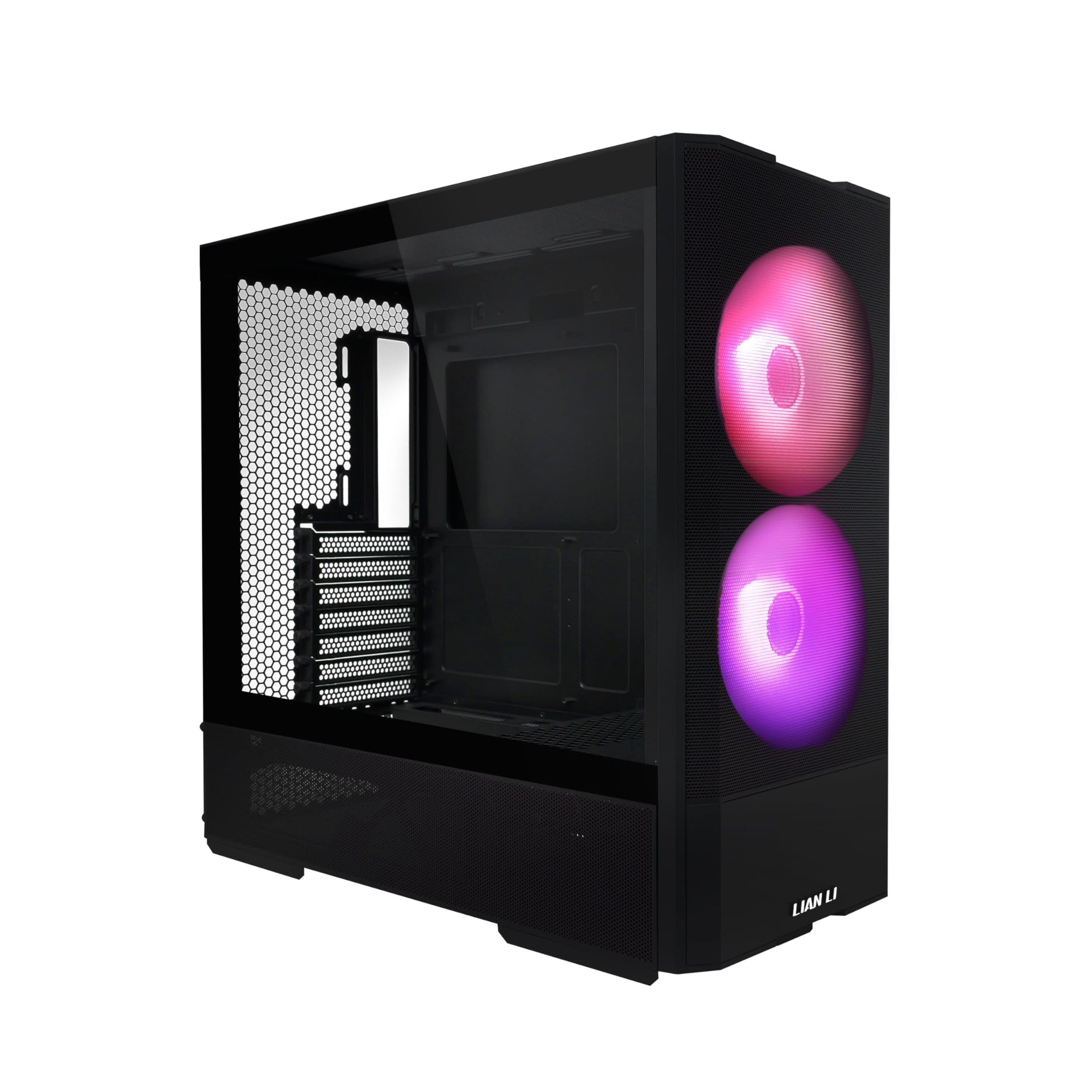 LIAN LI LANCOOL 207 Compact ATX RGB Gaming Computer Case, Airflow Optimized Mesh Panels Tower Chassis w/ 2x140mm ARGB,2x120mm PWM Fans Pre-Installed, USB Type-C Port, Tempered Glass Side Panel (Black)