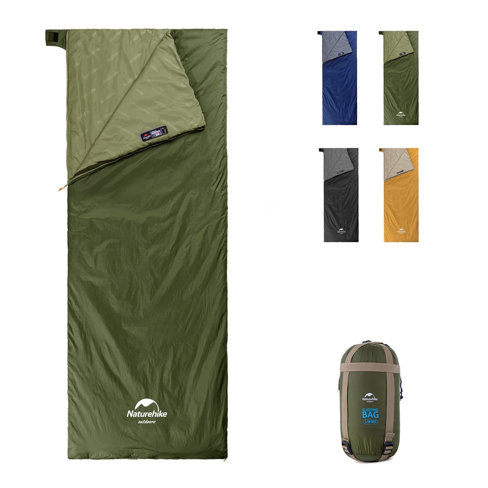 Naturehike Lightweight Compact Sleeping Bag, 59℉/32℉ Envelope Ultralight Backpacking Sleeping Bag Portable, Waterproof with Compression Sack for Cold&Warm, Camping, Traveling, Hiking