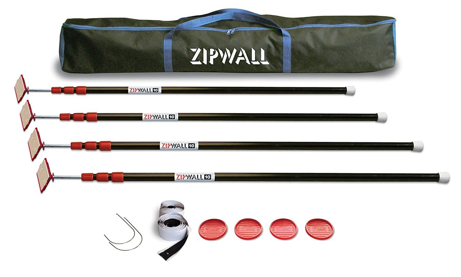 ZP4-PK4 ZipPole 10' Spring (16-Pack) Loaded Poles for Dust Barriers, 16 Count - 4 Packs of 4, Silver