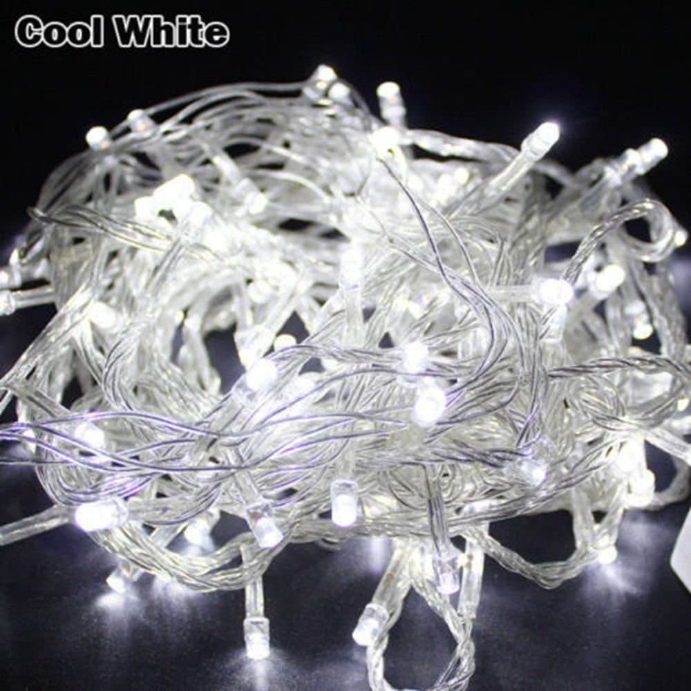 50LED / 5 Meters LED Bulbs String Fairy Lights with Steady On and Twinkling Modes,Waterproof, Decoration for Christmas, Xmas, Party, Wedding (Cool White Color)