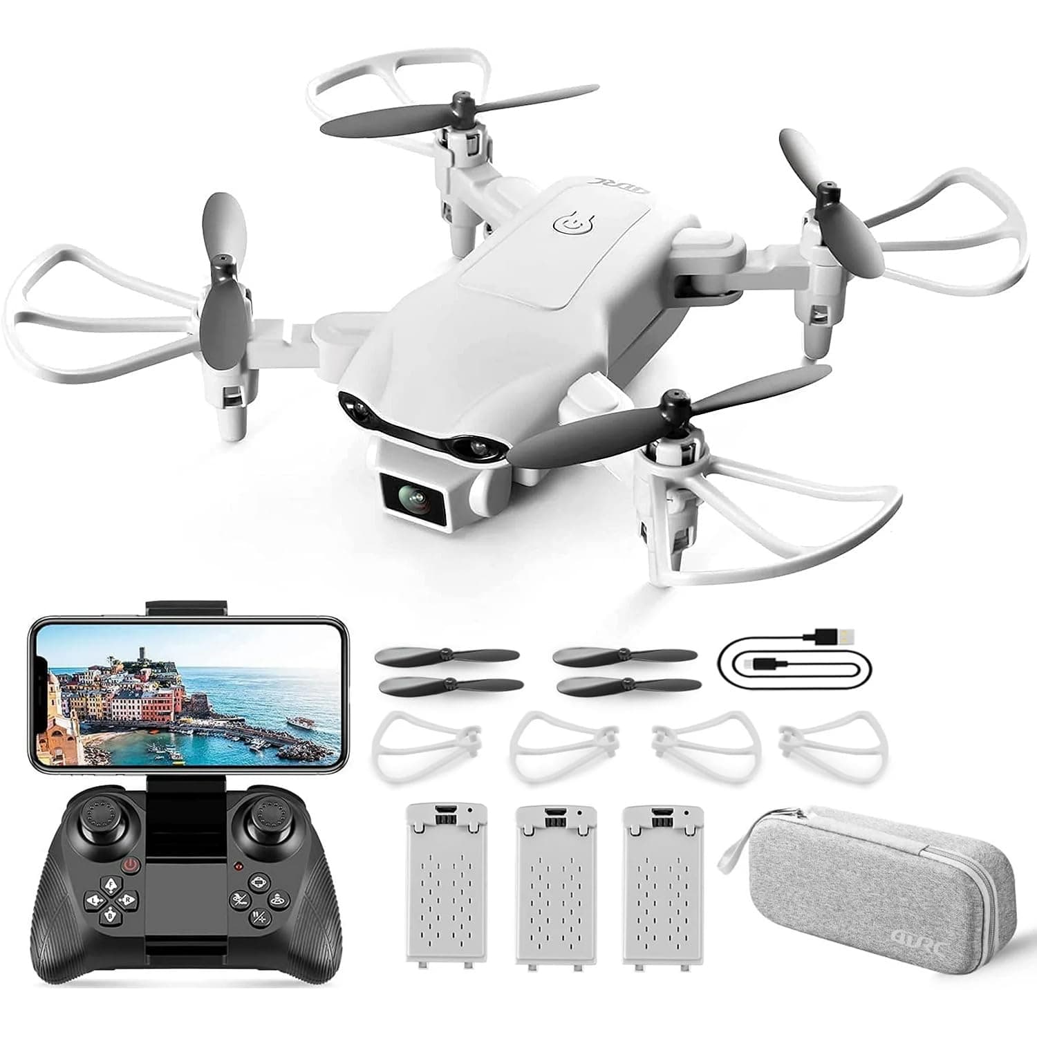 4DV9 Mini Drone with 1080P HD Camera for Kids Live Video RC Quadcopter for Adults Beginners Toys Gifts,Altitude Hold, Waypoints Functions,One Key Start,3D Flips,3 Batteries,Gray