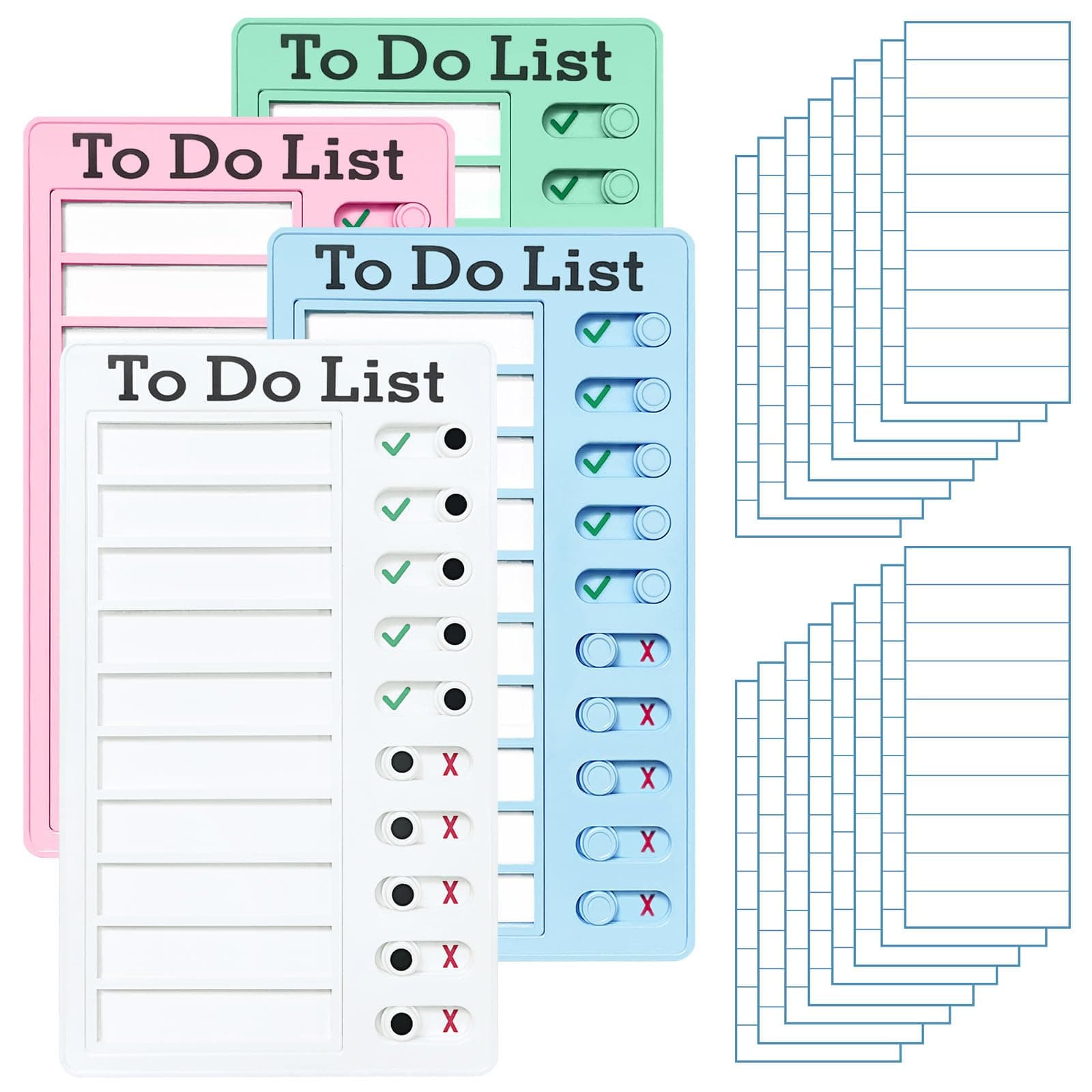 4 pcs Chore Chart for Kids Multiple Kids,Removable to Do List Plastic Chore Board with Replacement Cardboard,Sliding Routine Chart,ADHD Tools and Visual Schedules (to Do List)