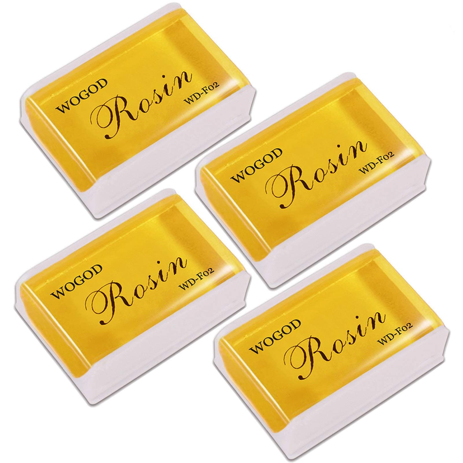 Natural Rosin 4 Pack - Low Dust, Universal Violin Viola and Cello Rosin
