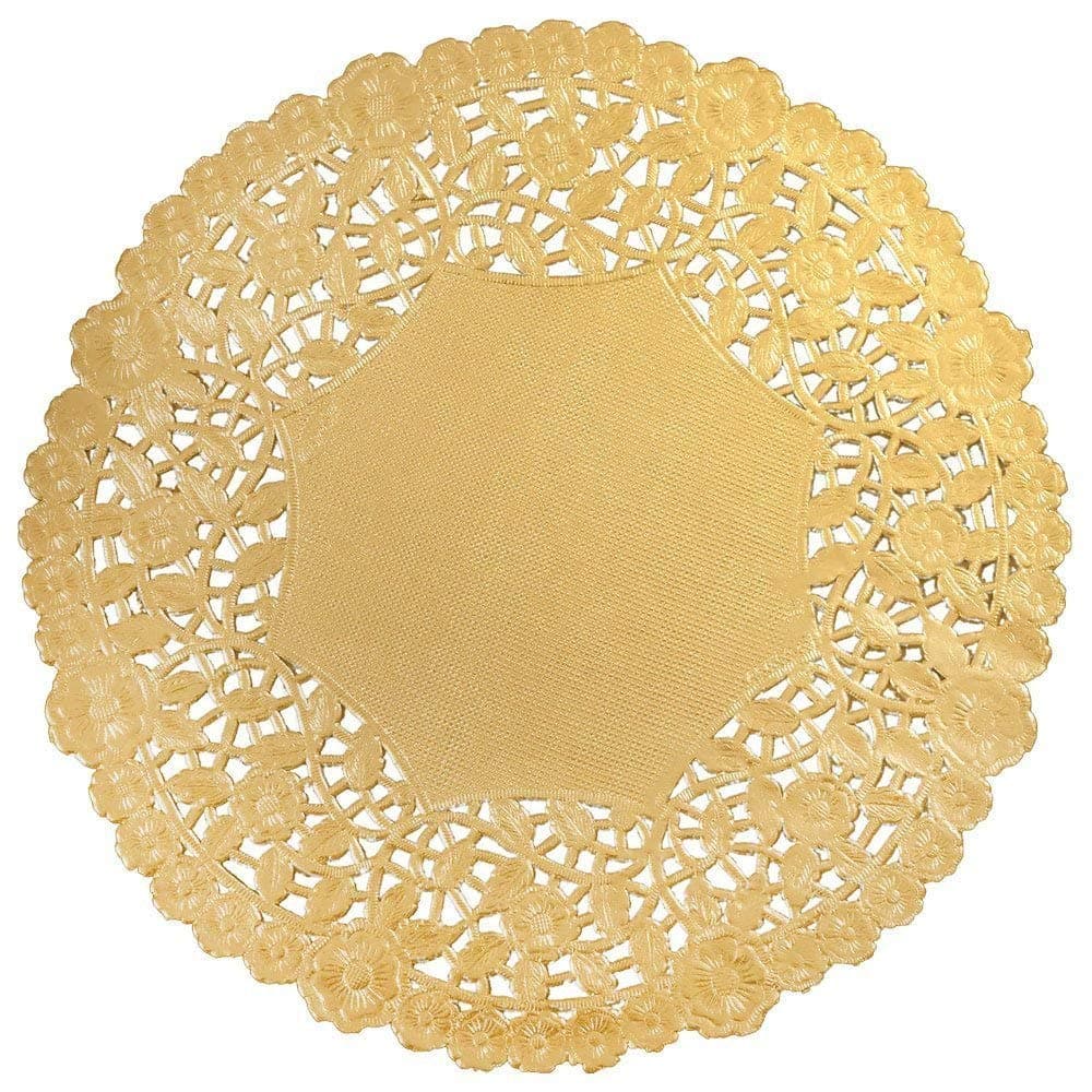 Paper Lace Doilies 50 pc (5 IN, Gold)