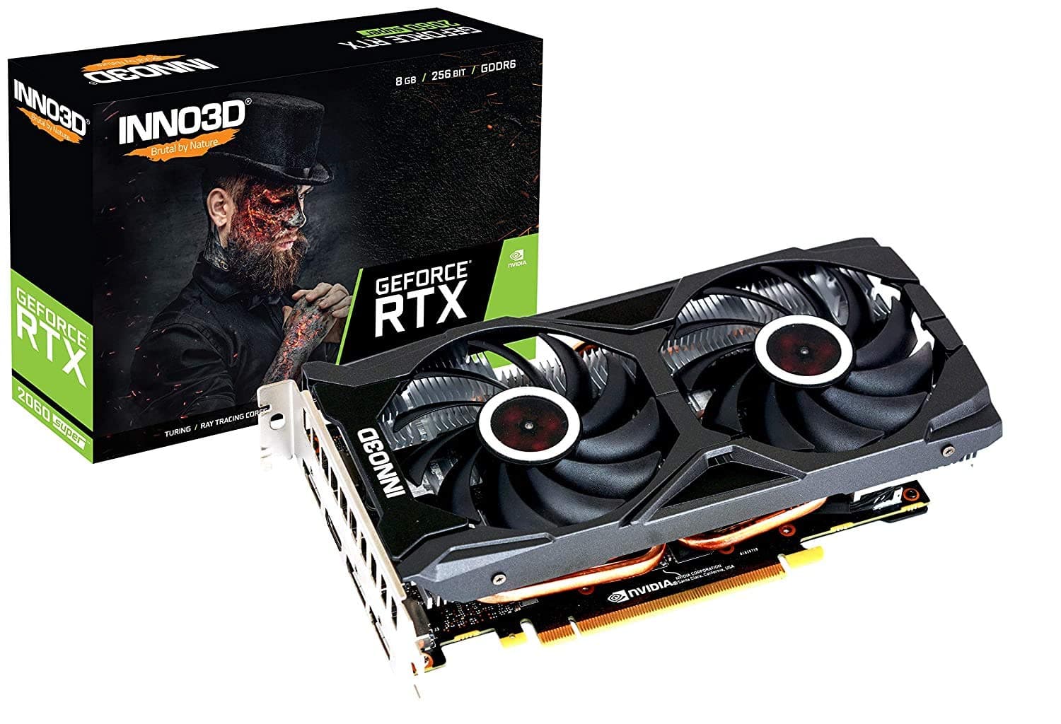 INNO3D NVIDIA GEFORCE RTX 2060 Super Twin X2 OC 8 GB GDDR6 256-bit PCI-E 3.0 Gaming Graphics Card - N206S2-08D6X-1710VA15L, pci_e_x16
