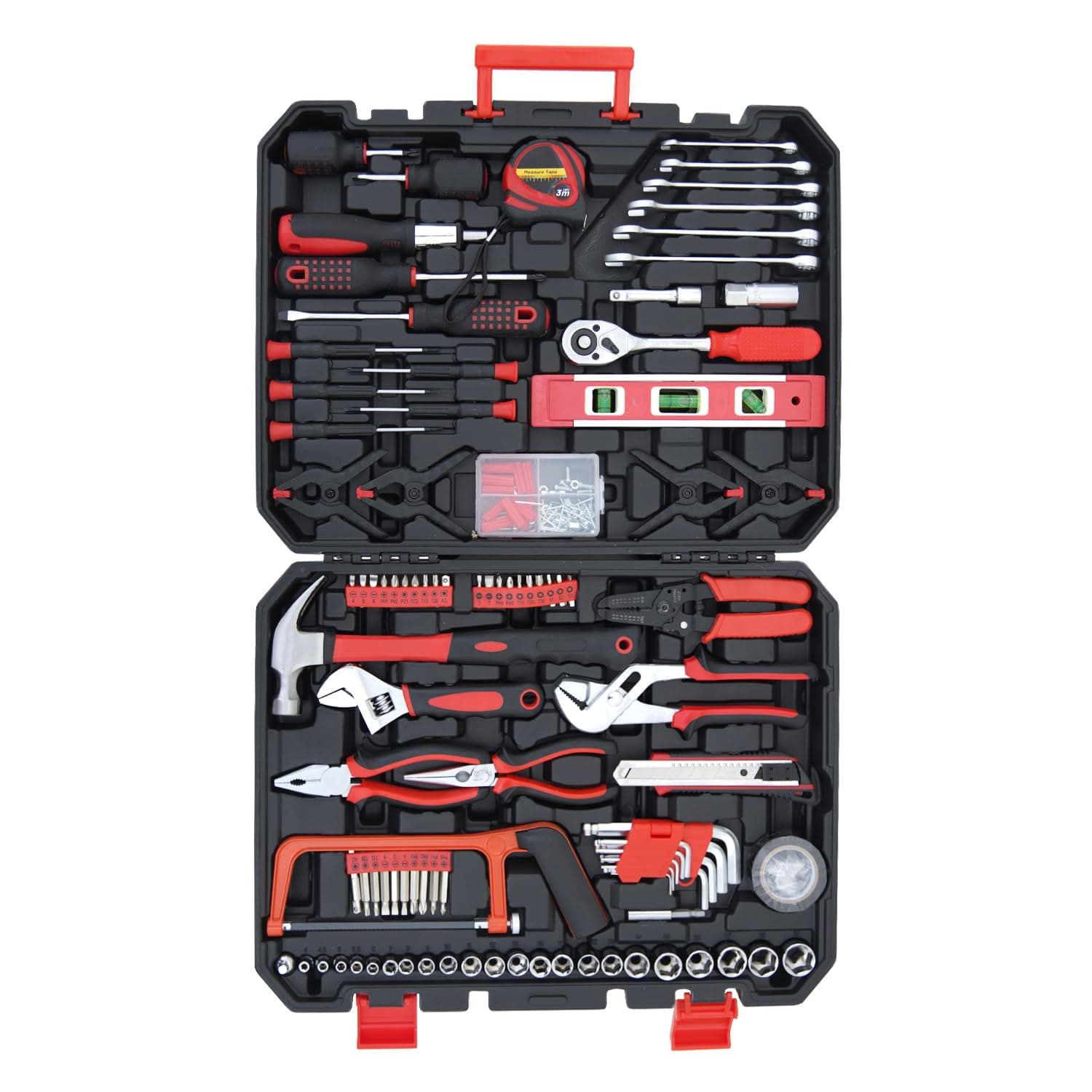 237-Piece Household Tools Kit Essential Home Repair Set with Plastic Toolbox Ideal for College Students, Home Use & More