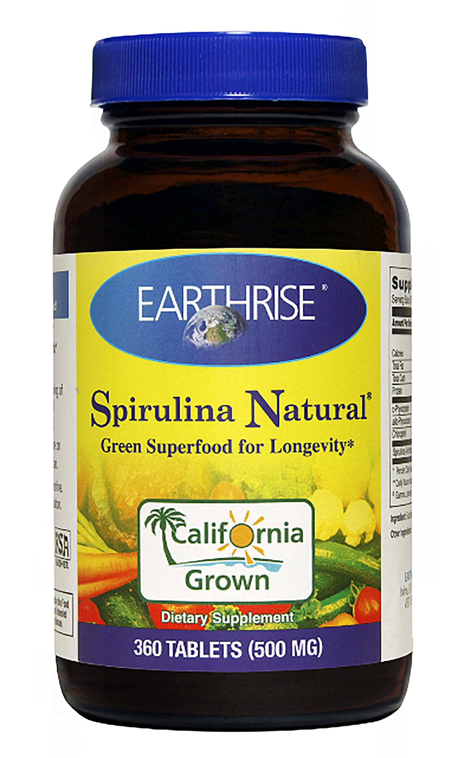 Earthrise Spirulina Natural, 360 Tablets 500mg