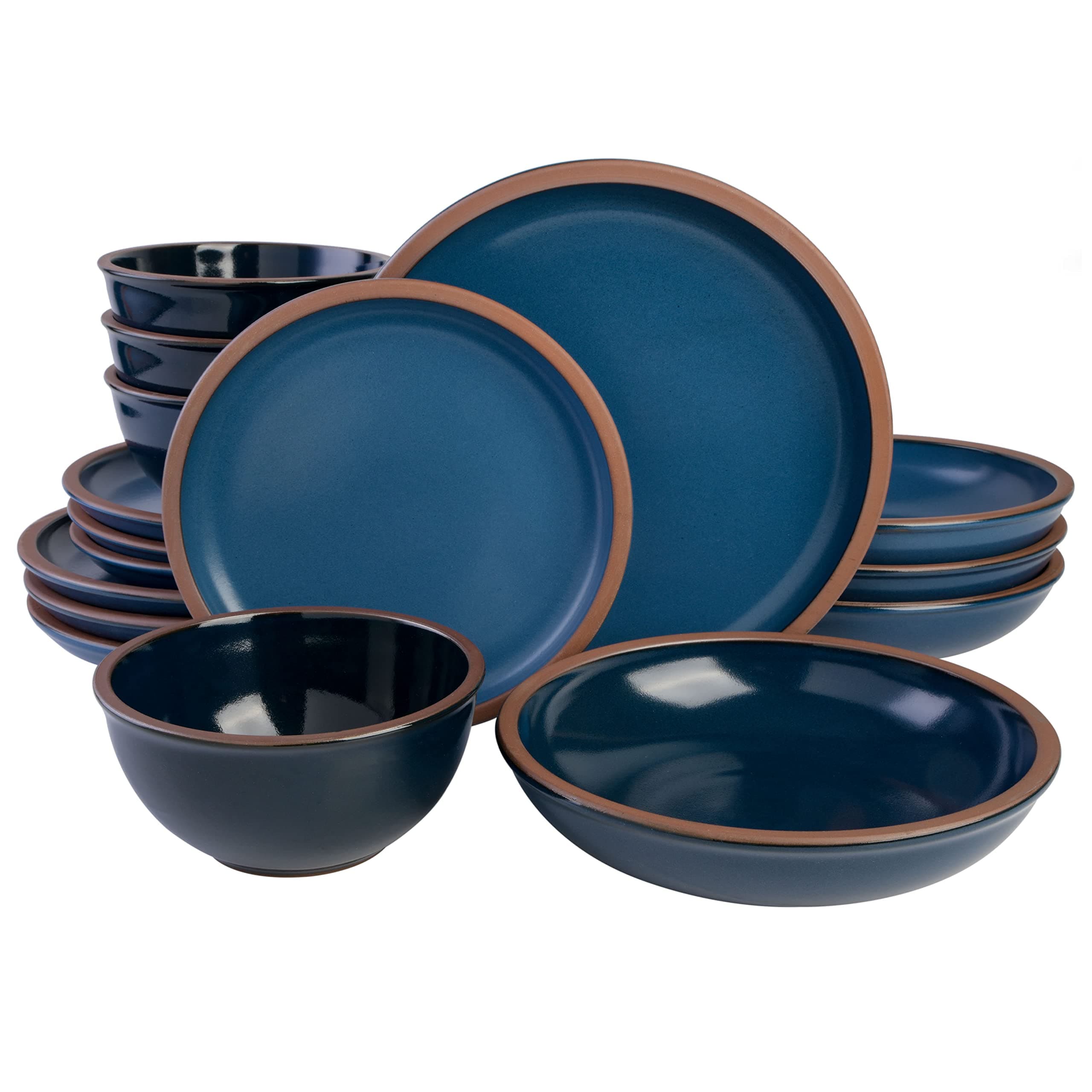 Lagos Coupe Dinnerware Set, Service for 4 (16pcs), Blue