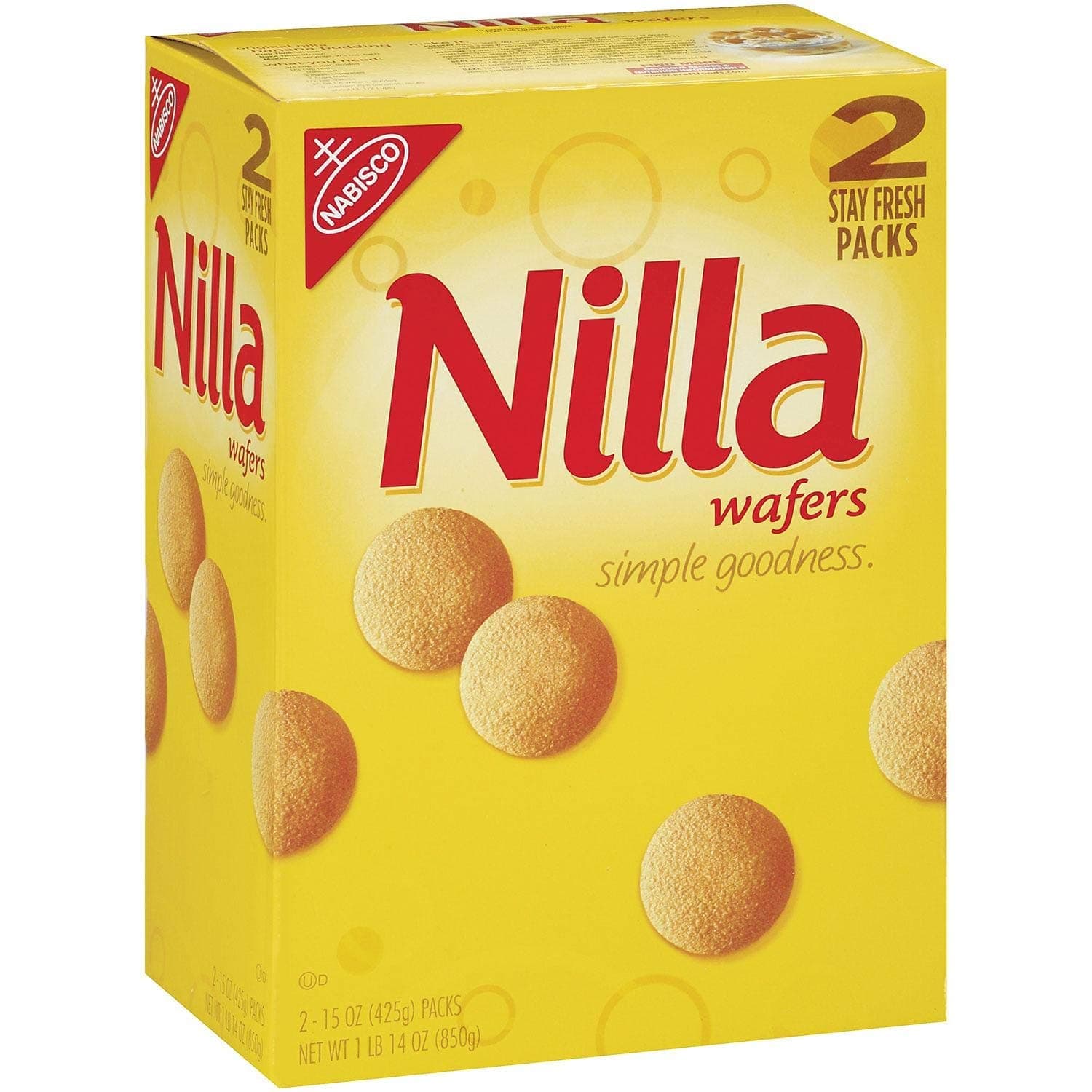 Nilla Wafers Two 15 Ounce Packs Box