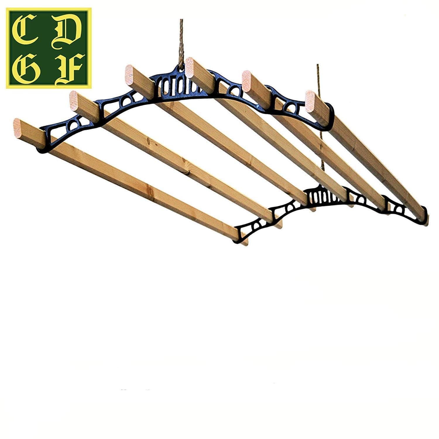 6 Lath Victorian kitchen ceiling pulley clothes airer maid laundry dryer 1.8M CREAM