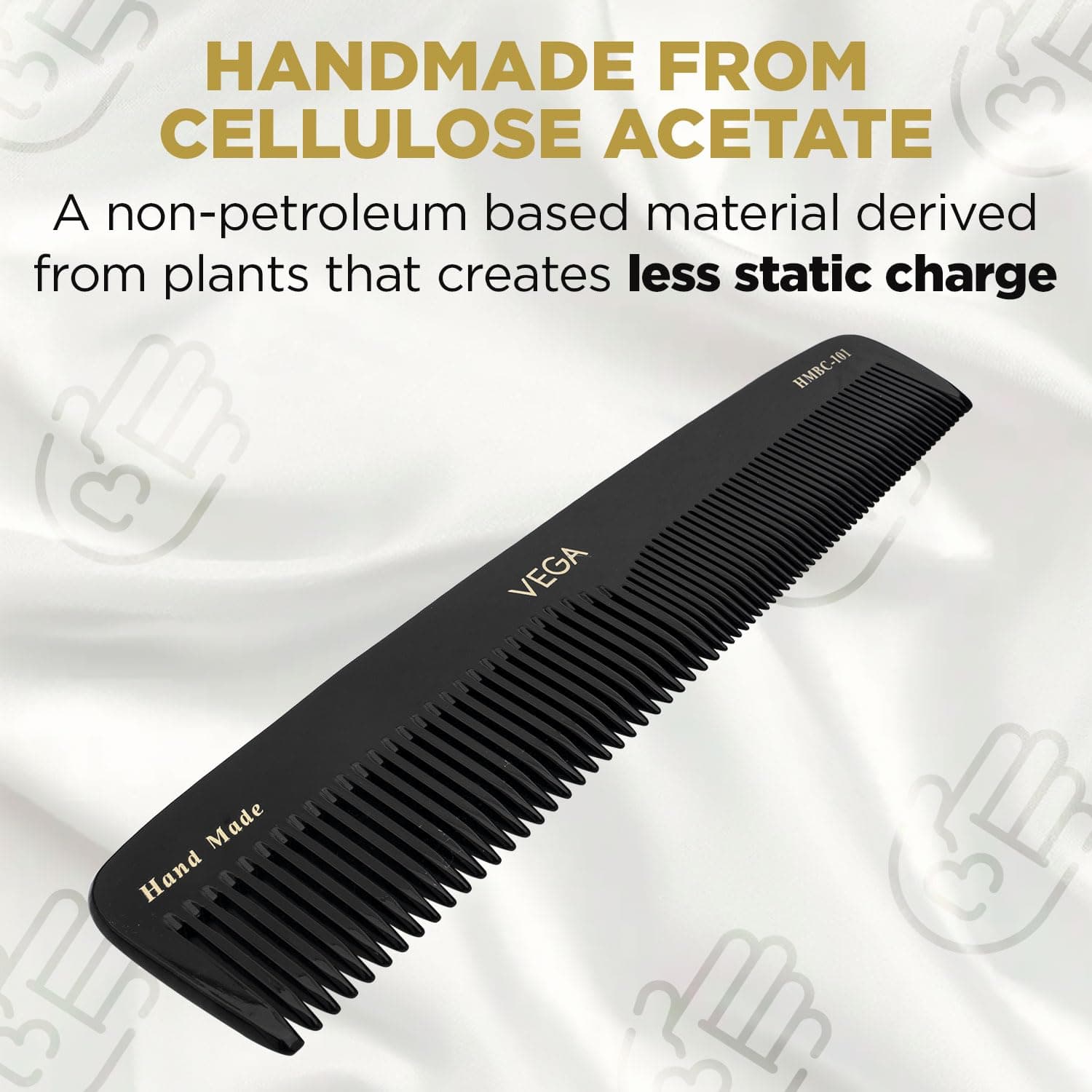 Vega Handmade Black Comb - Graduated Dressing HMBC-101 1 Pcs