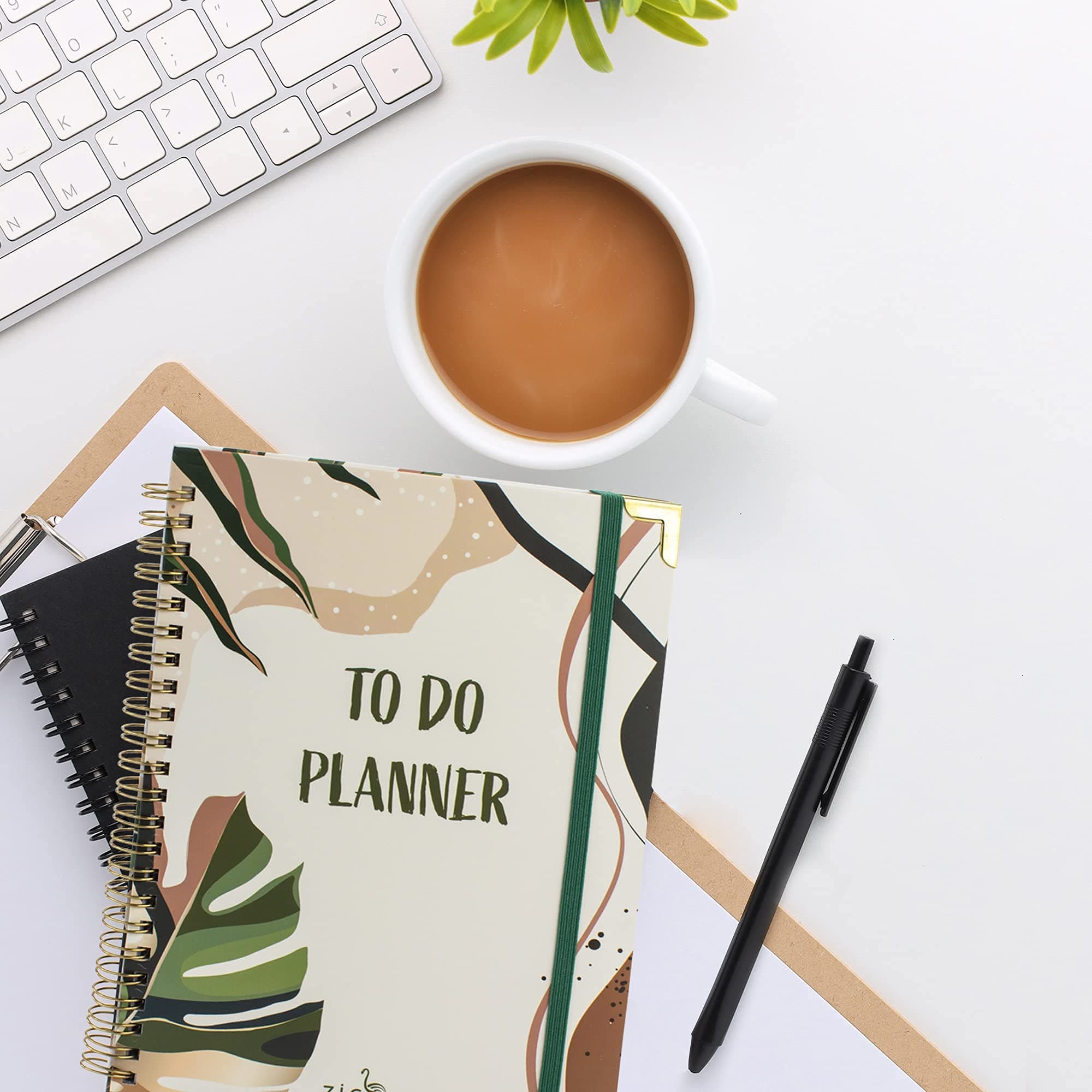 Simplified To Do List Planner Notebook in Abstract Leaves Design - Easily Organize Your Daily Tasks And Boost Productivity - The Perfect Daily Journal And Undated Office Supplies Checklist For Women