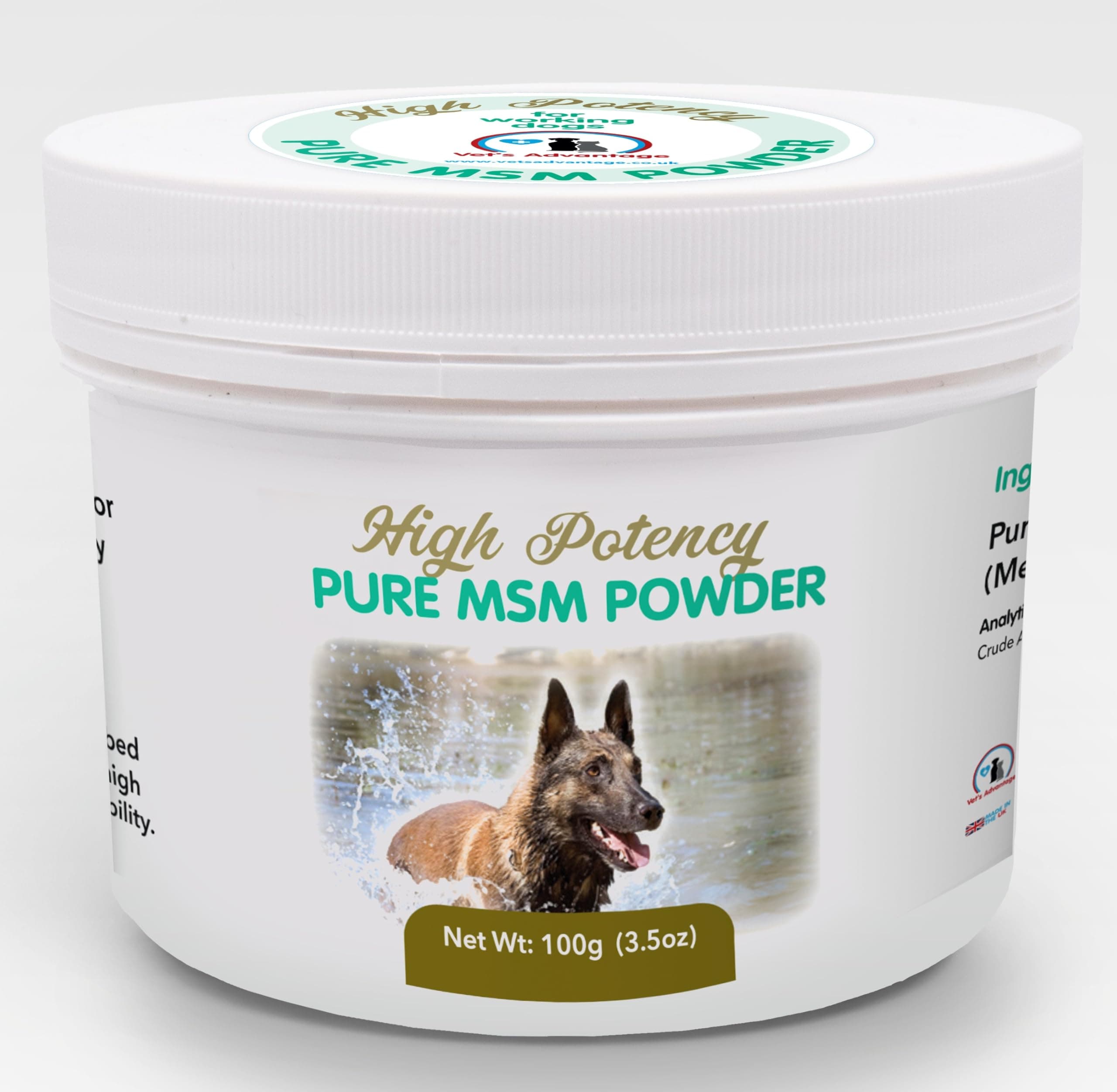 Pure MSM Powder for Dogs -Nutritional Joint Support so your Dog can Maintain Mobility and Comfort