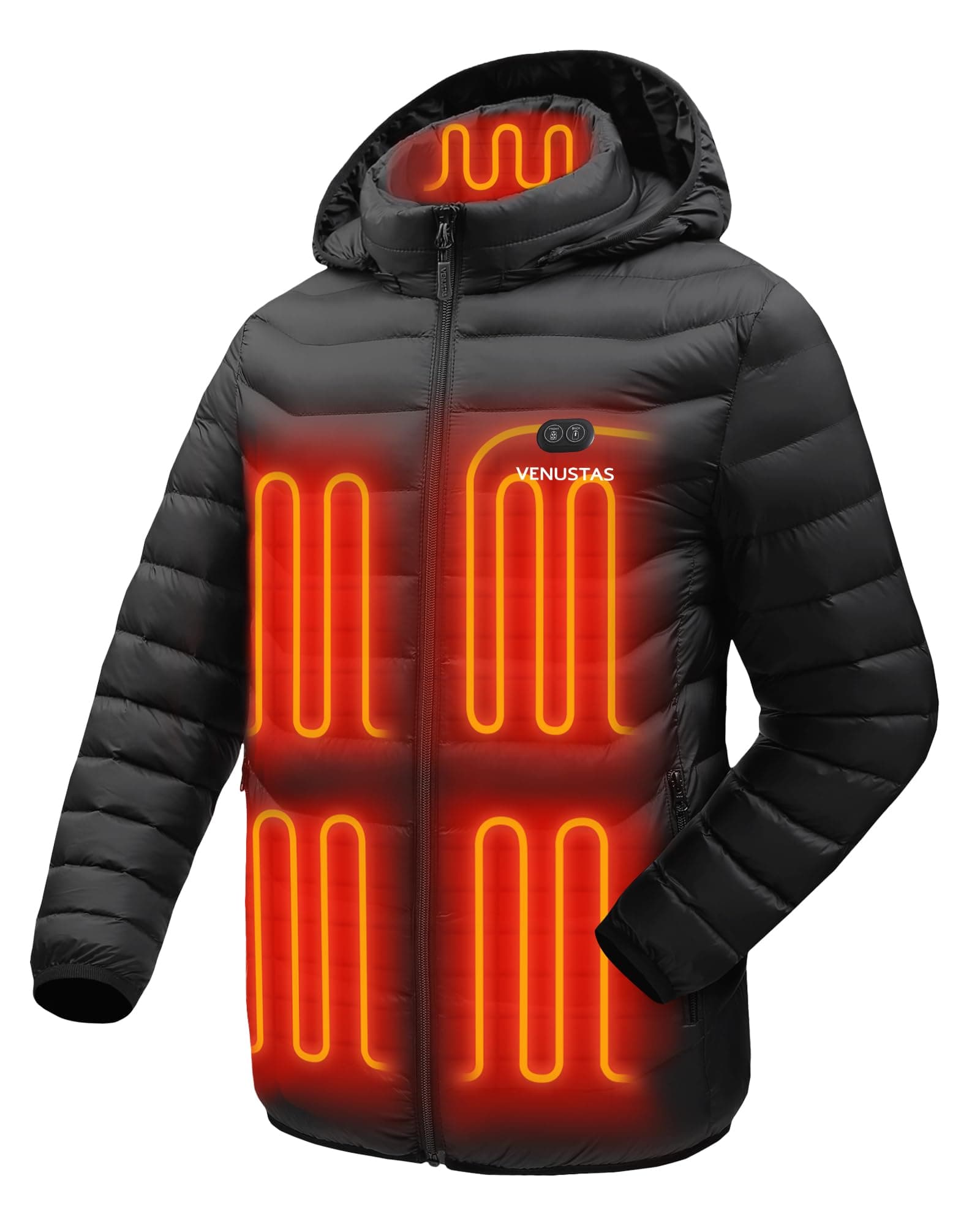 Unisex Dual-Control Heated Jacket, Water-resistant Heated Coat for Women and Men with Battery Included