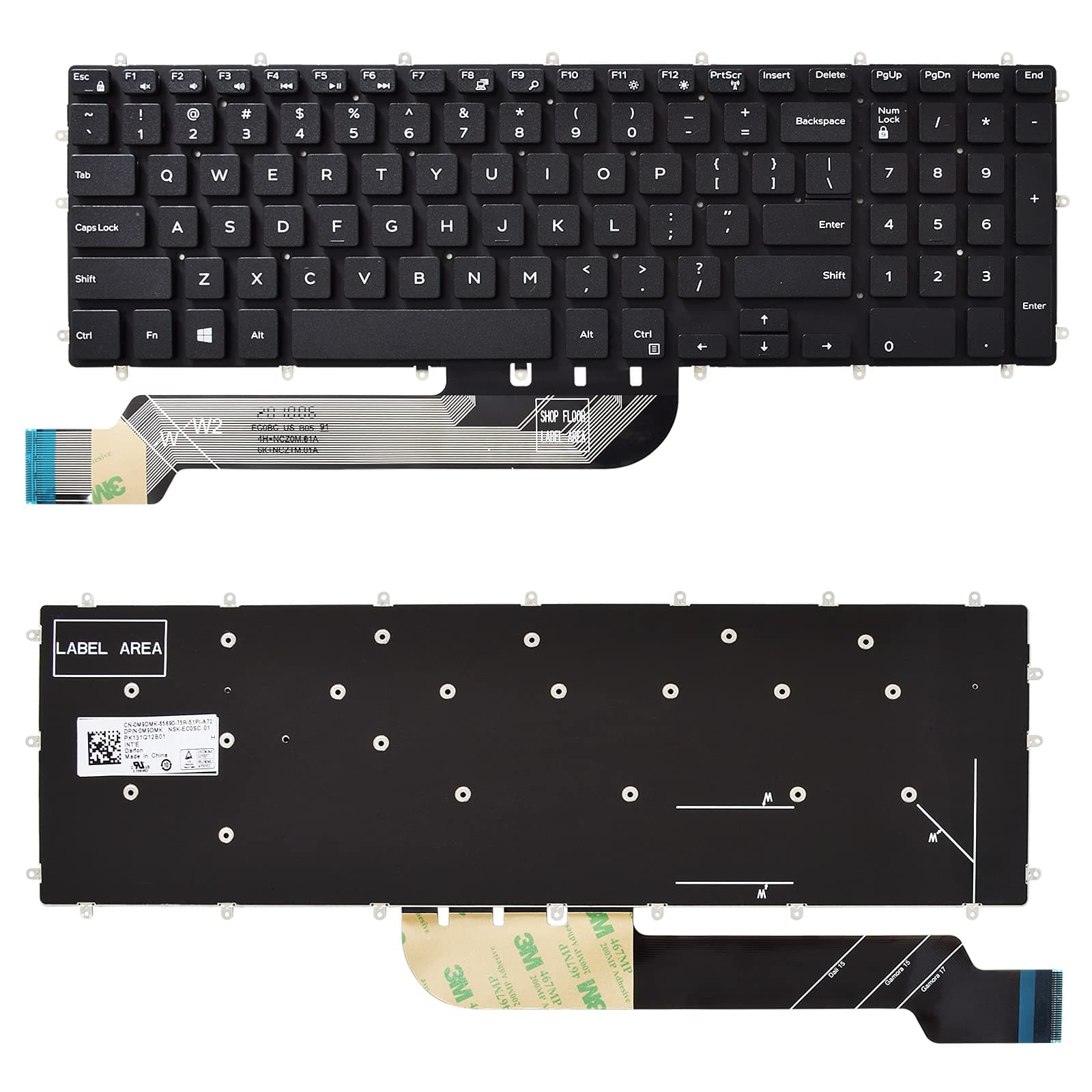 Replacement Keyboard Compatible with Dell Inspiron 3579 3583 3779 5565 5567 5570 5575 5587 7566 7567 7577 7588 5767 5770 5775 7773 7778 7779 Laptop. (No Backlight)
