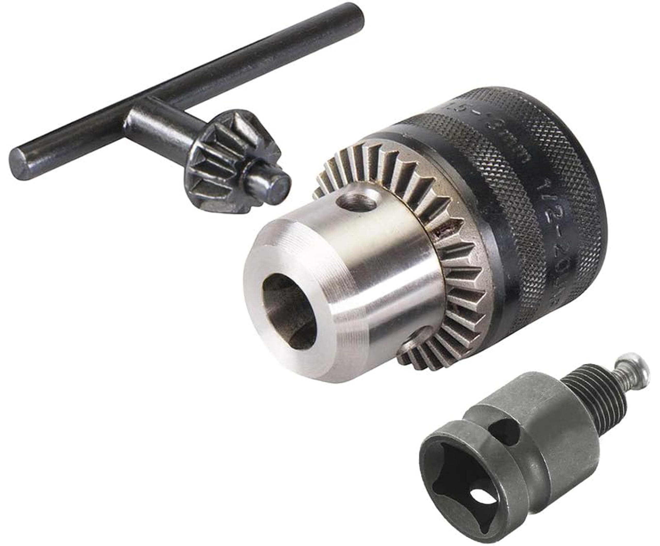 JPT 1.5-13mm Capacity Drill Chuck Mount 3/8-20UNF Quick Change Connect Conversion Chuck with 1/2 Inch Socket Square Female Adapter (NOT FOR ANGLE GRINDERS)