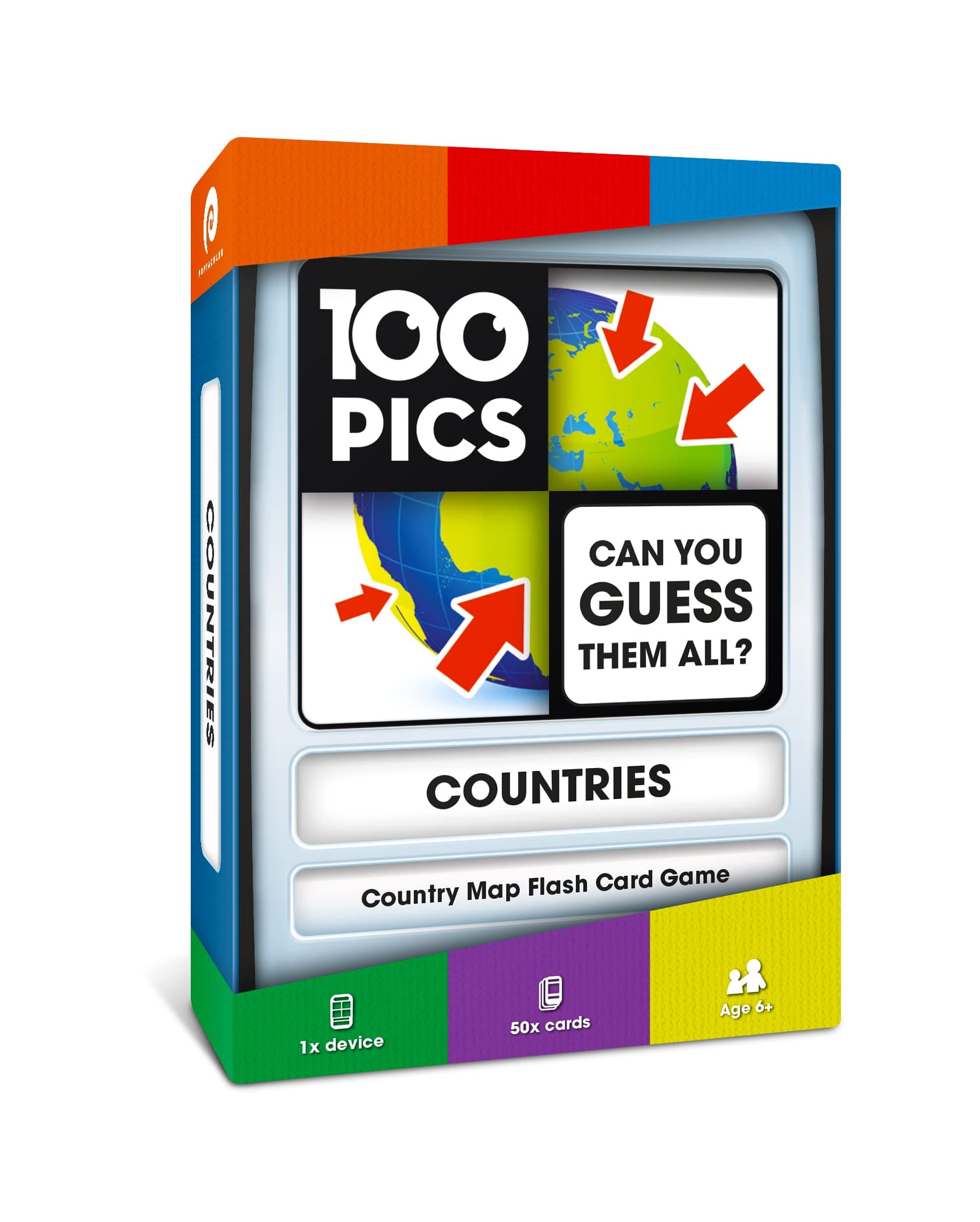 100 PICS Countries of the World Travel Game - Geography Flash Card Quiz, Pocket Puzzles For Kids And Adults