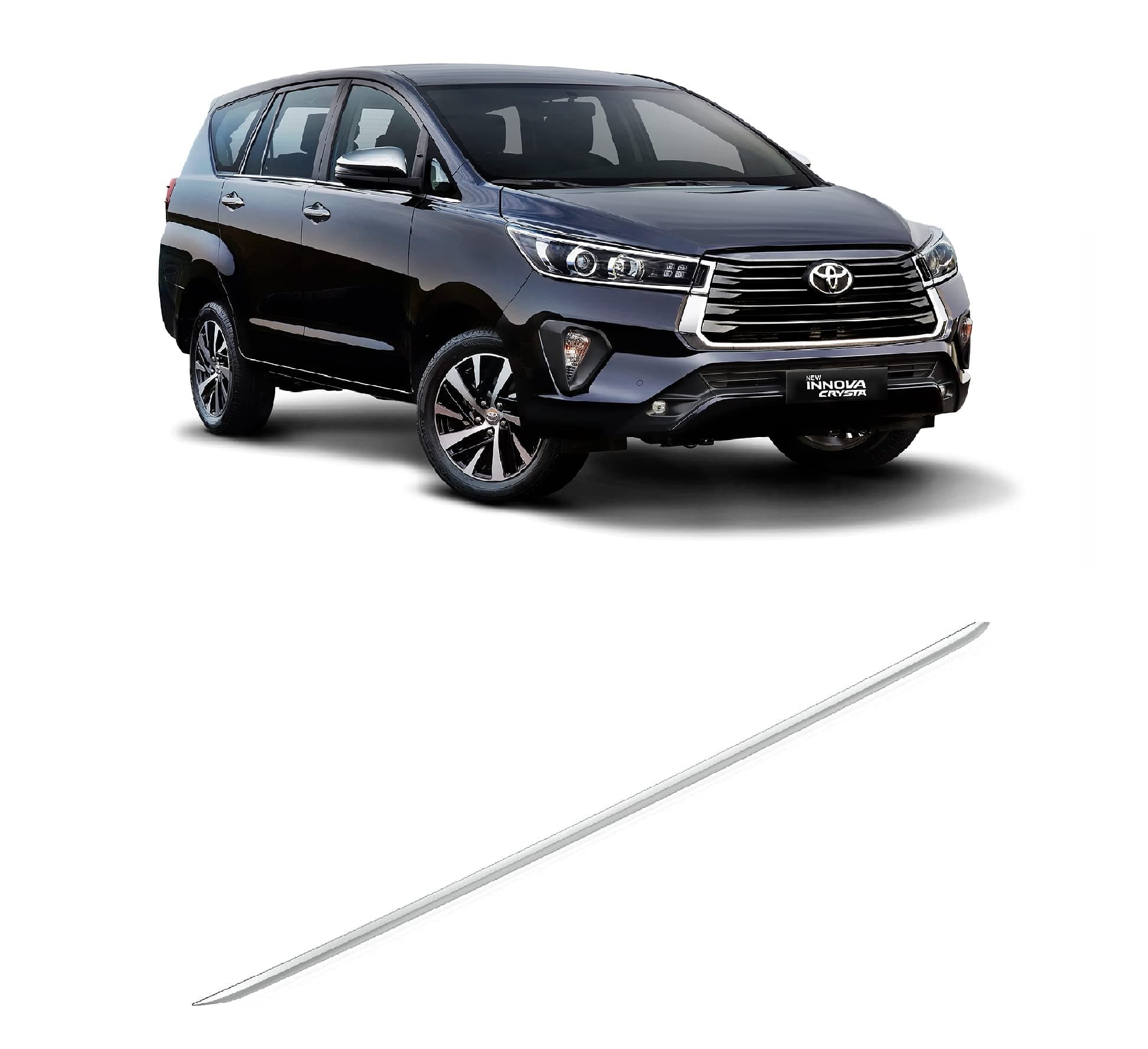 Empica Chrome Trunk Garnish for Car | Dicky Trim Rear Boot Patti Upper Compatible With Toyota Innova Crysta