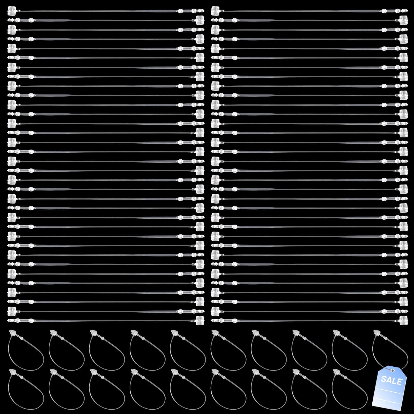 Bignc 3000 Pcs Plastic Fastener Hang Tag Snap Lock 5" Pin Security Loop for Retail Store Clothing(Clear)