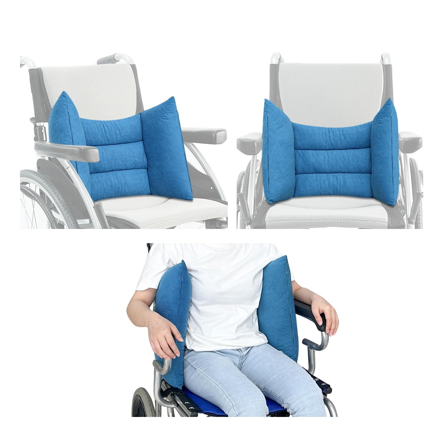Lateral Support for Wheelchair Back Support Cushion for Pressure Relief Folding Pads Improving Better Posture Sitting Assist Wedge for Elderly Disabled Stroke Patients in Recliner Wheelchair