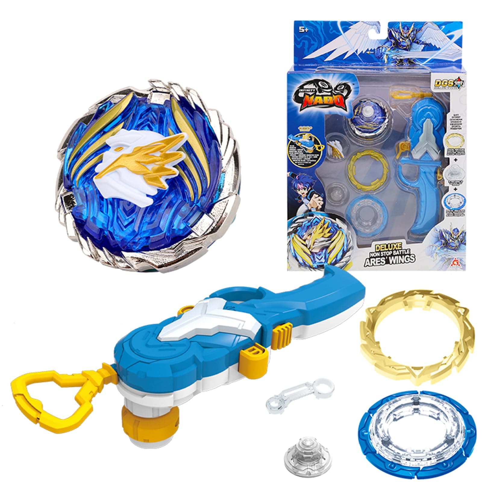 Auldey Infinity Nado V Non-Stop Battle Deluxe – Ares Wings, Children's Toy 5 6 7 8 9 10 11 12 Years Boy Girl One Size