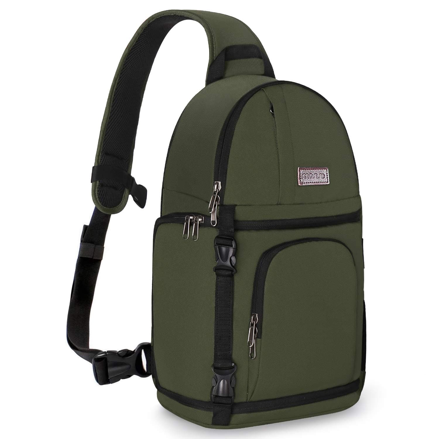 MOSISO Camera Sling Bag, DSLR/SLR/Mirrorless Camera Backpack Case Shockproof Photography Backpack with Tripod Holder & Removable Modular Inserts Compatible with Canon/Nikon/Sony/Fuji, Army Green