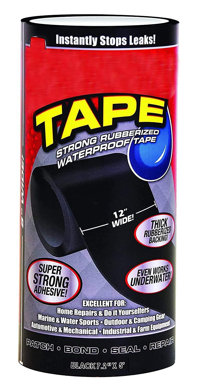 Evona Flex Tape Rubberized Waterproof Tape, (7.2 inches x 5 feet, Black)