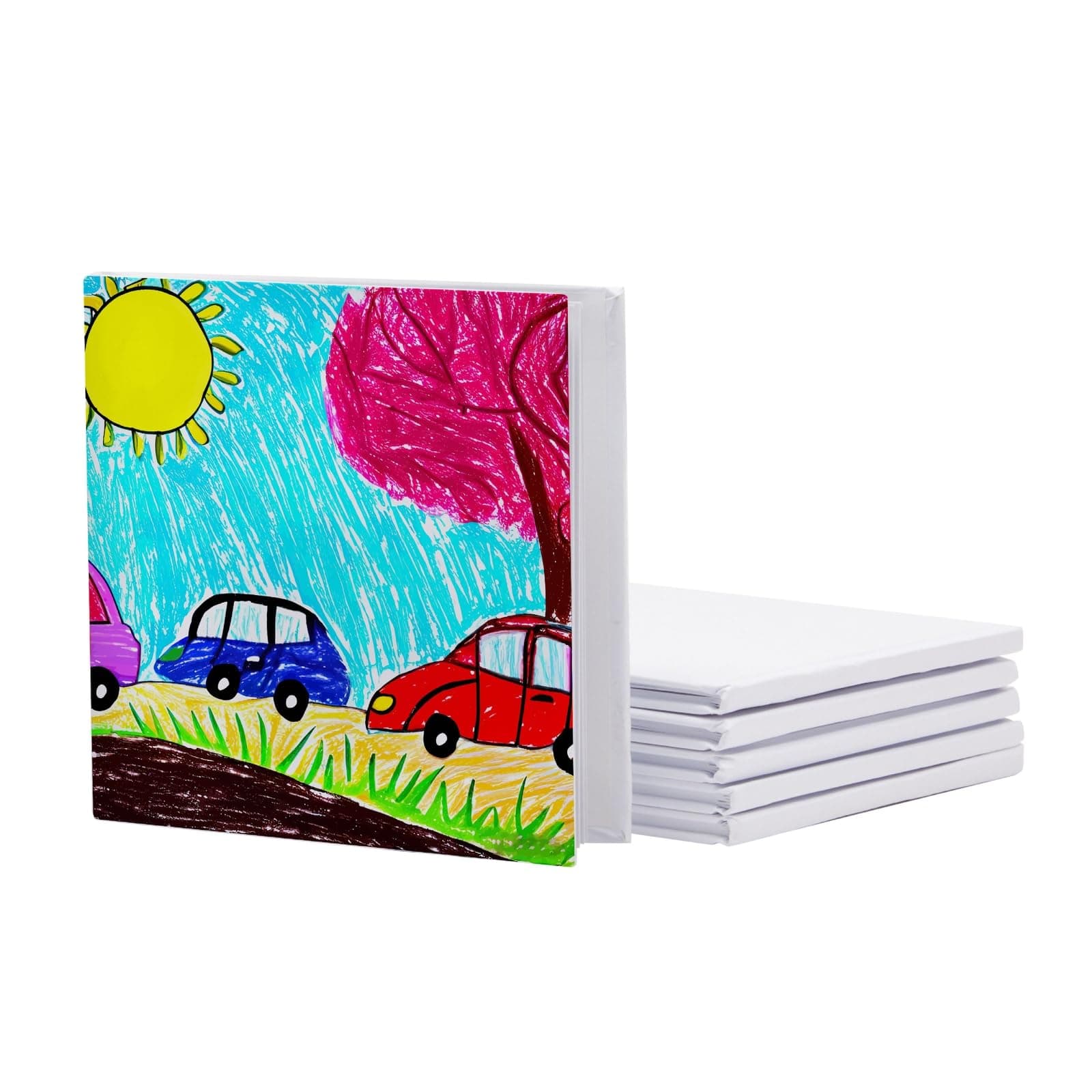 - Blank Books for Kids to Write Stories - 5.2 x 5.2 in White Hardcover, 6-Pack - Unlined Sketchbook Journal & Composition Notebook - Drawing Notebook for Kids - Create Your Own Book