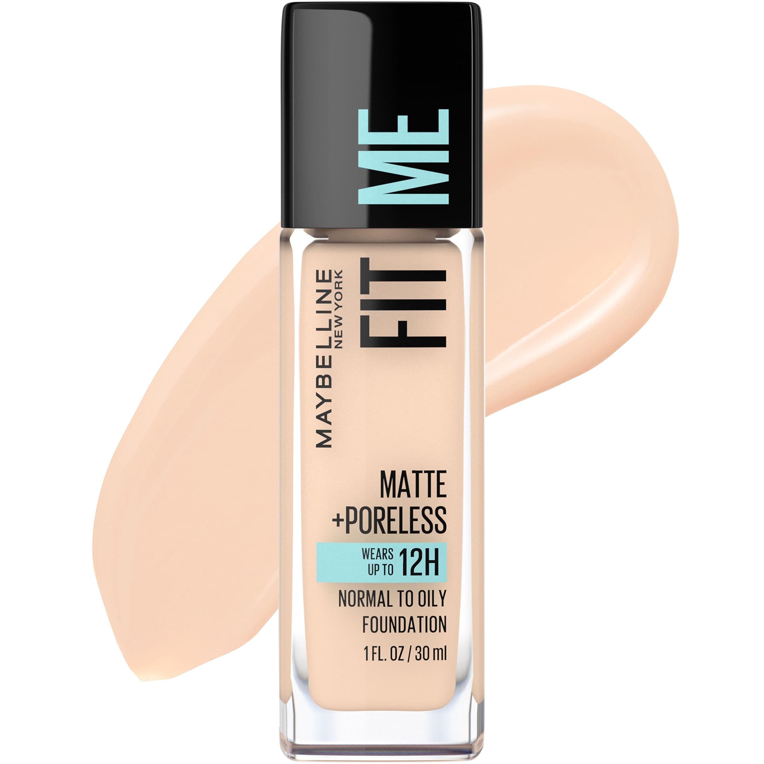 New York Fit Me Matte + Poreless Liquid Foundation Makeup, Natural Ivory, 1 fl; oz; Oil-Free Foundation