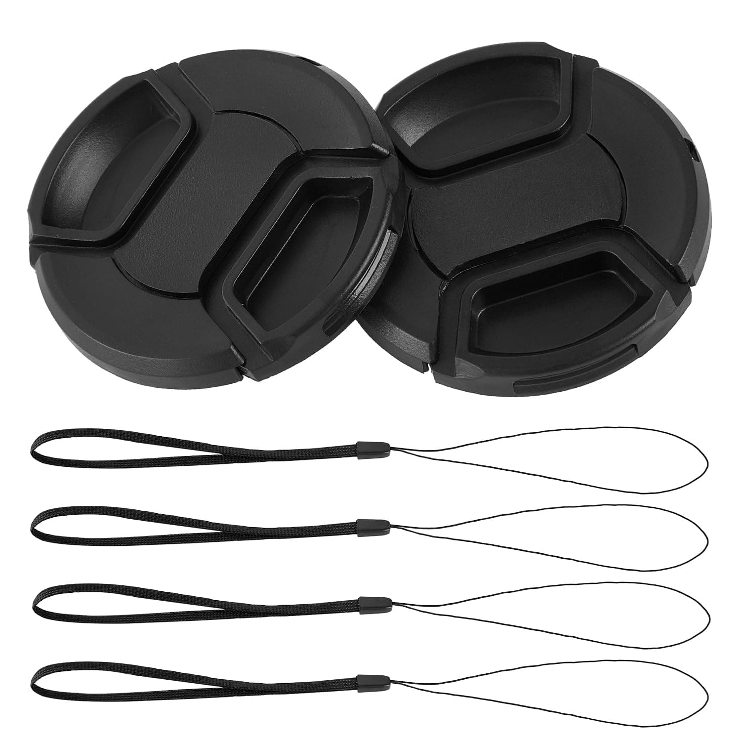 2 Pack 58mm Center Pinch Front Lens Cap Compatible with Canon EOS Rebel T7 T6 T5 T100 4000D T8i T7i T6s T6i T5i T4i T3i T2i T1i SL3 SL2 SL1 XSi XTi with EF-S 18-55mm Kit Lens (58mm)