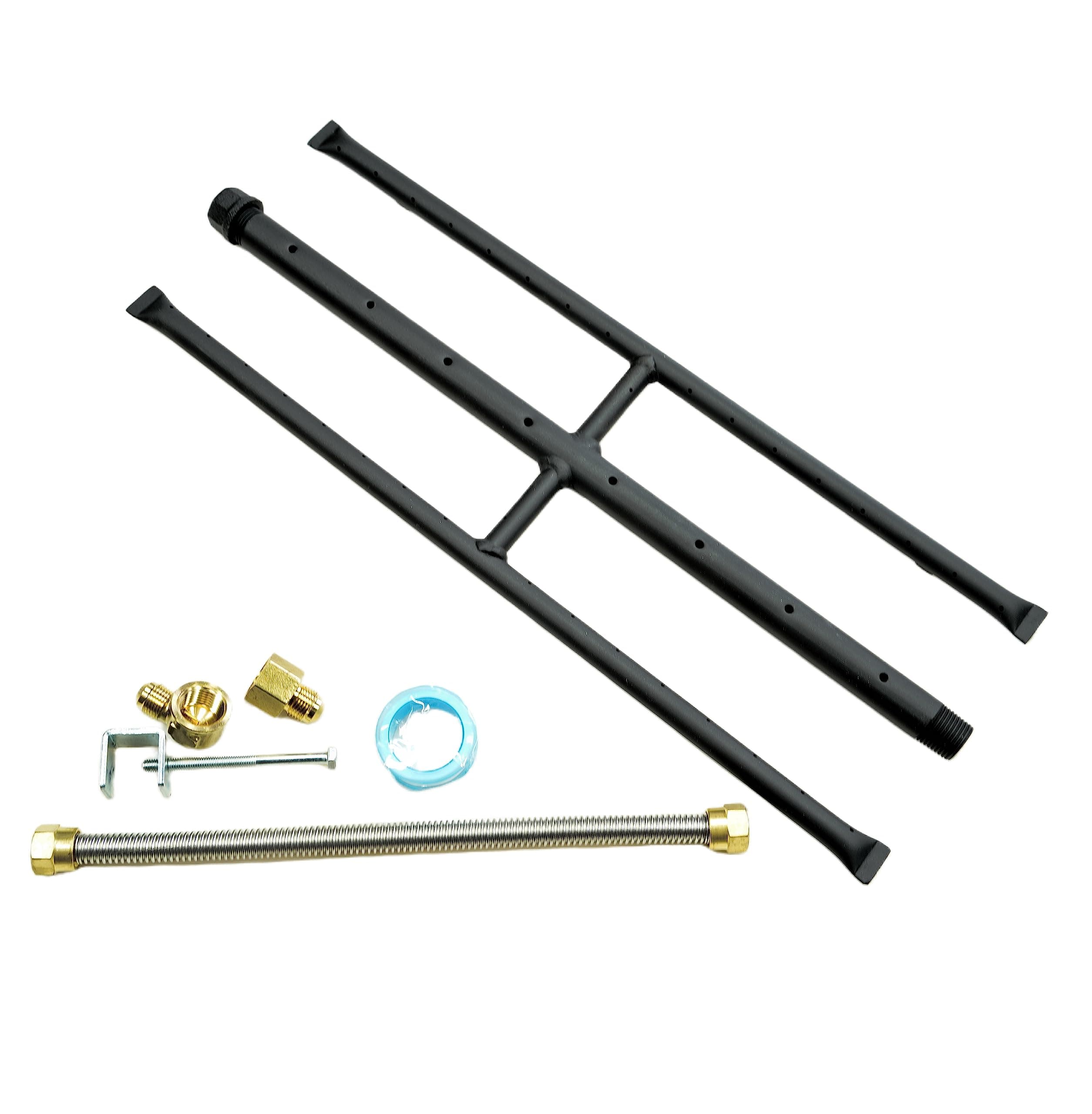 Rectangular Gas Fire Pit and Gas Fireplace H-Burner H Burner with 3 Pipes (18 Inch) Patent Applied