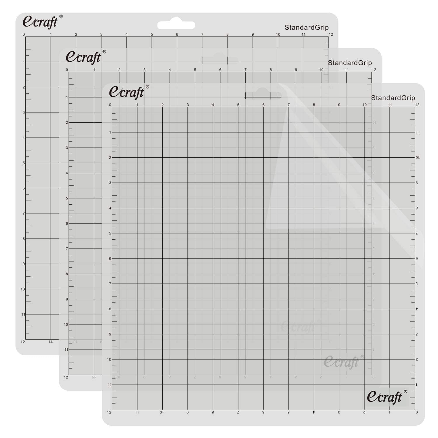 Ecraft StandardGrip Cutting Mat for Silhouette Cameo 5/4/3/2/1: 12X12inch Non-Slip Square Gridded Transparent Quilting Cut Mats Replacement Accessories for Silhouette Cameo.