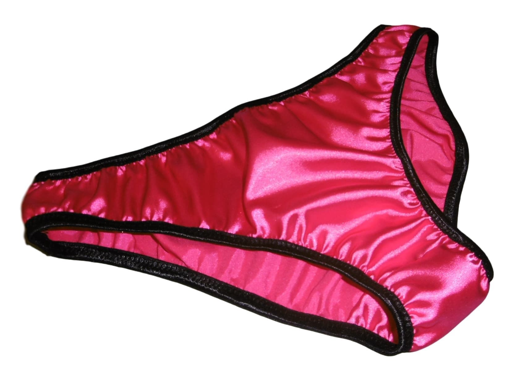 HOT Pink Shimmering Satin Plain and Simple Bikini Briefs Panties Knickers