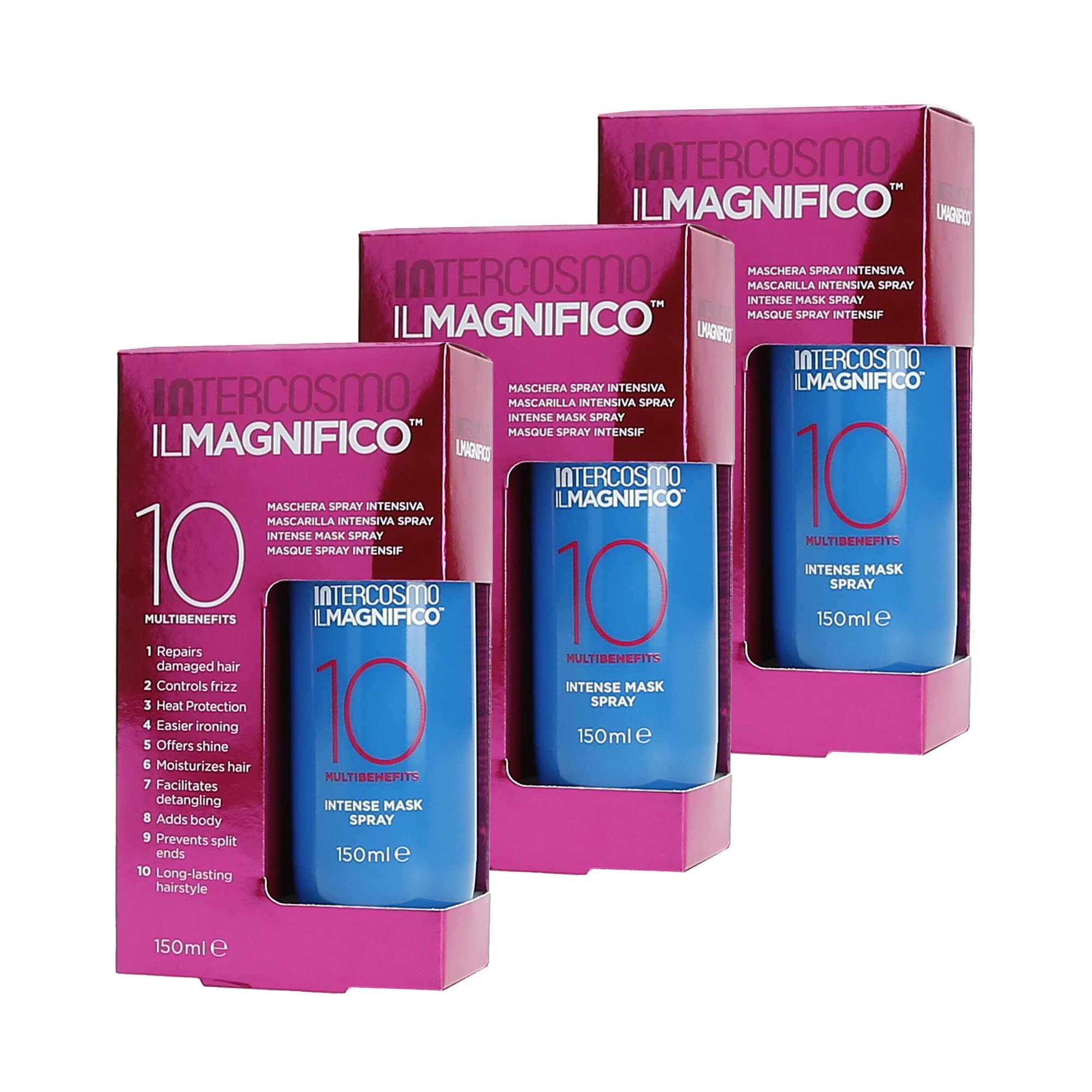 INTERCOSMO Il Magnifico 10 Intense Mask Spray 150 ml x 3 Pieces 10 Benefits in 1